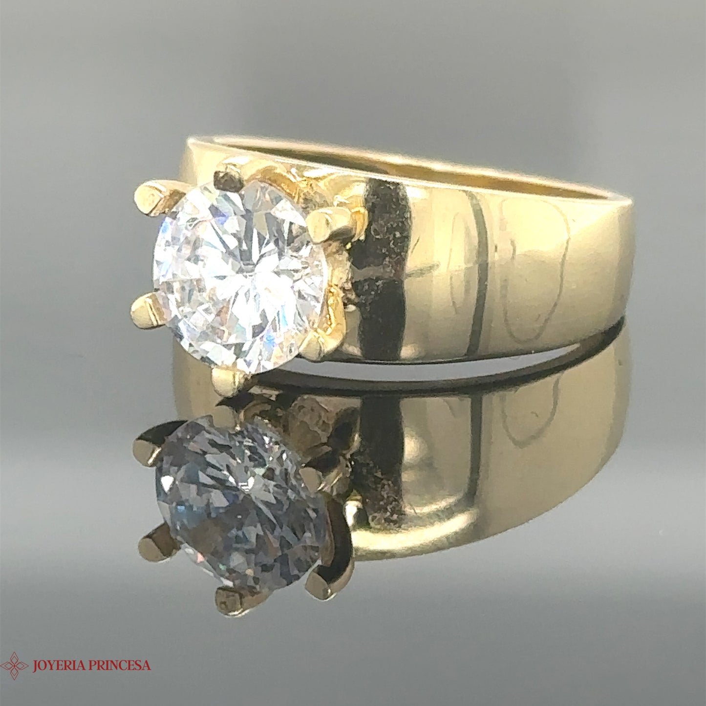 Anillo de compromiso simplista 14K