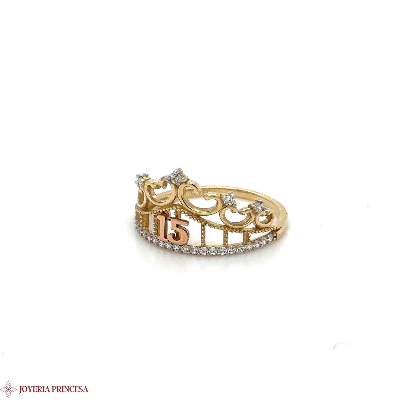 Anillo Corona Quinceañera 14K