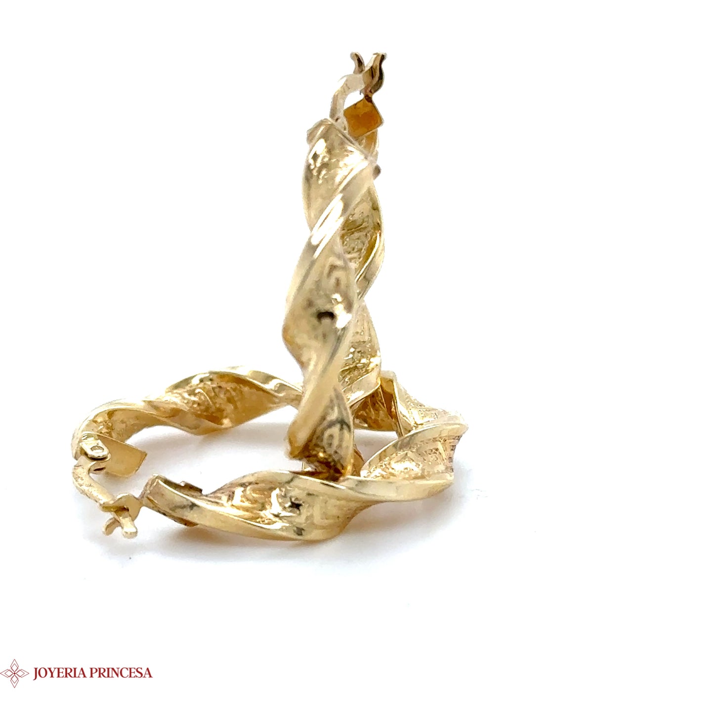 Aretes de aro de oro de 14 quilates Twisted Elegance