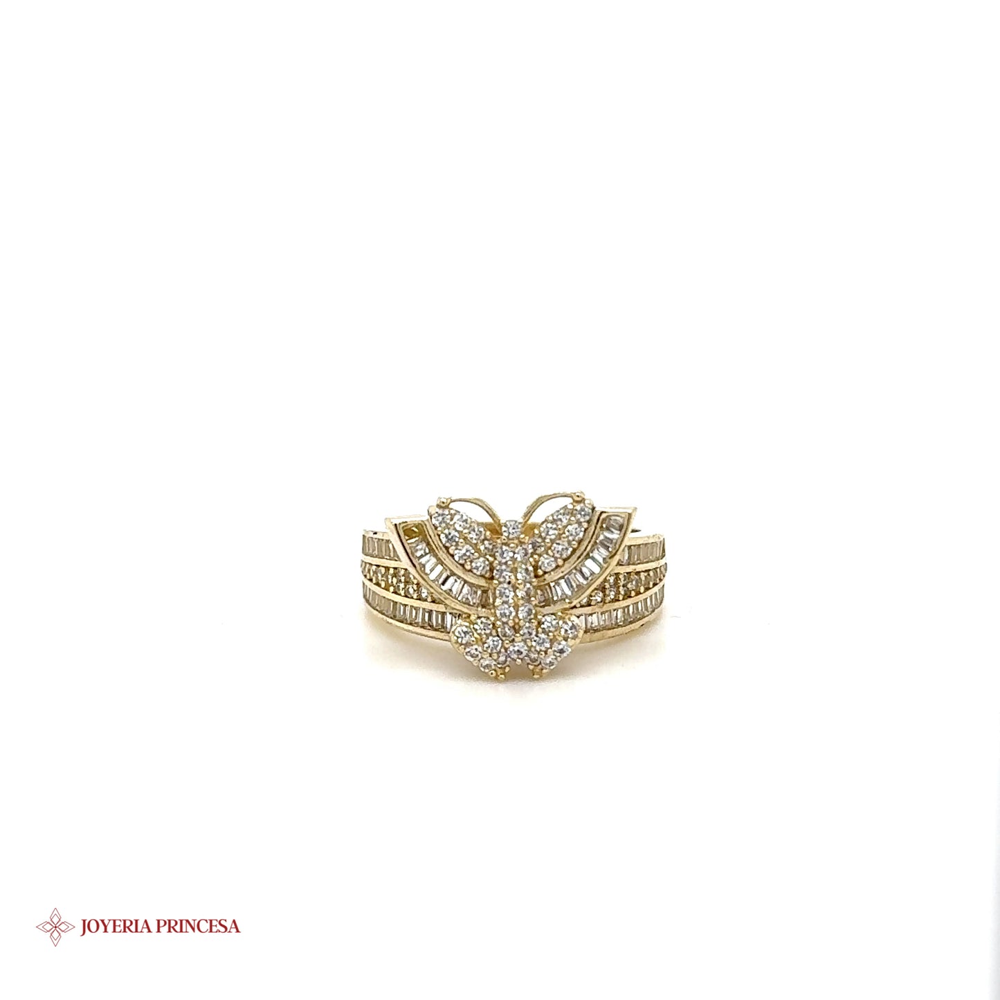 Anillo Mariposa Baguette 10K