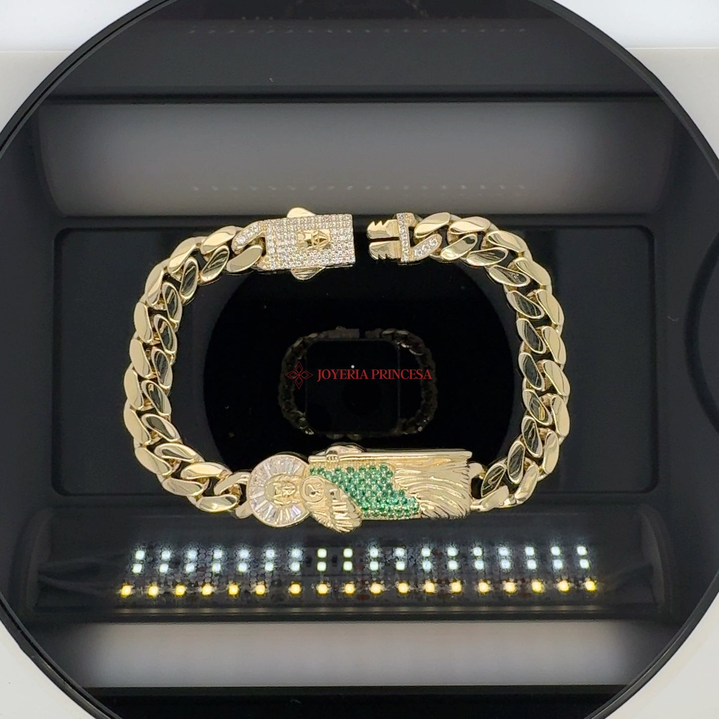 Pulsera de eslabones cubanos San Judas 14K