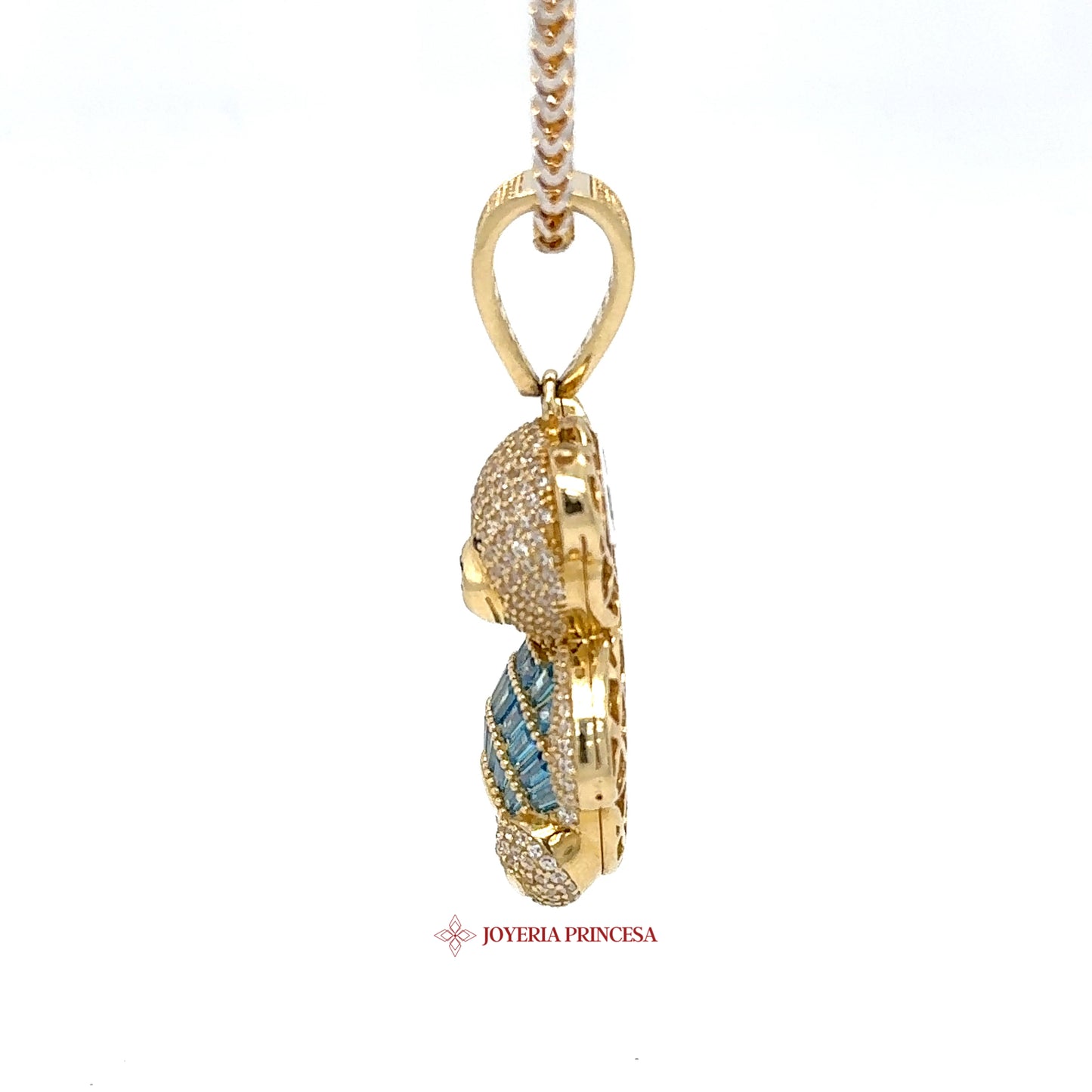 Osito de peluche azul baguette 14K