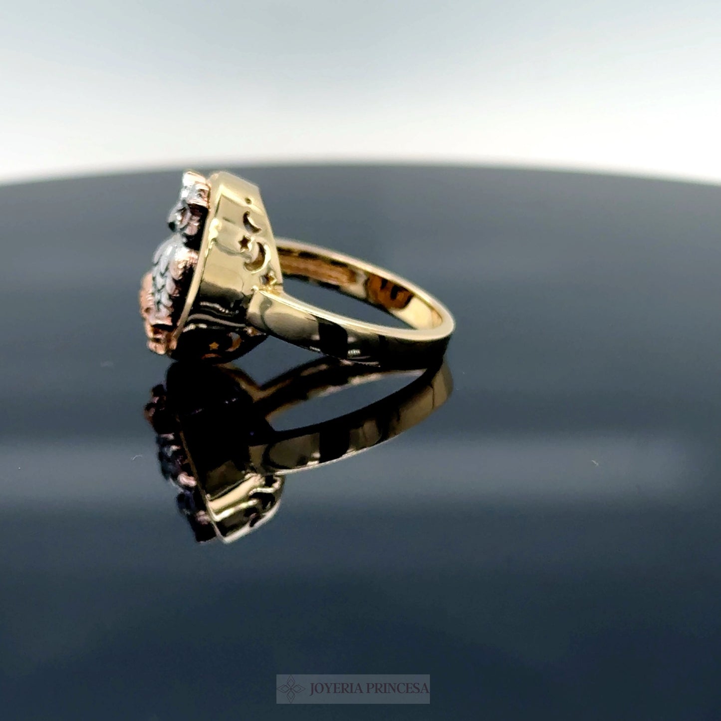 Anillo Búho y Luna 14K