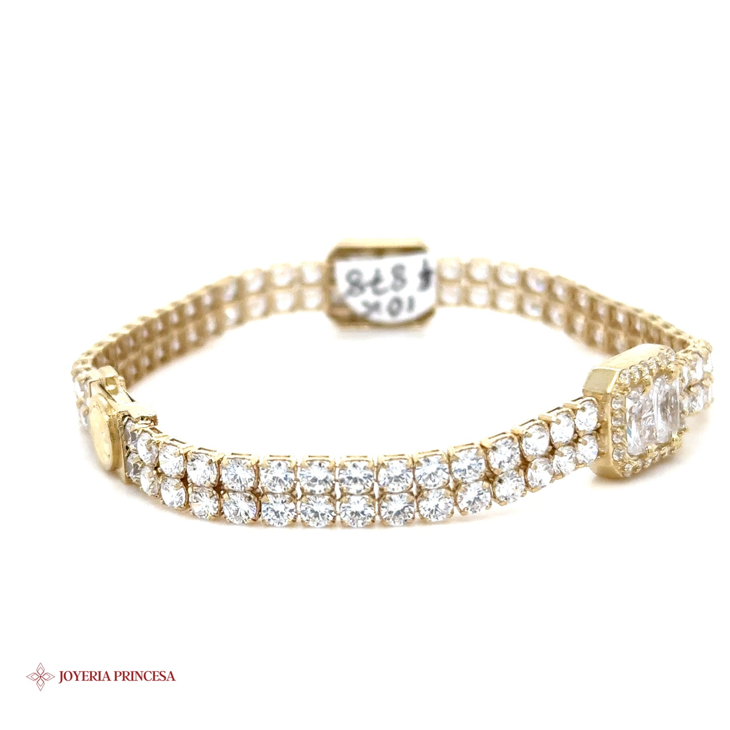 Pulsera de oro de 10 quilates de doble fila