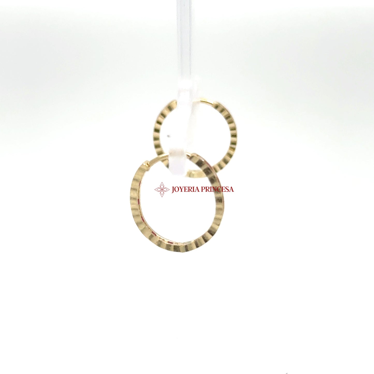 14K Gold Ruby-Inspired Hoop Earrings