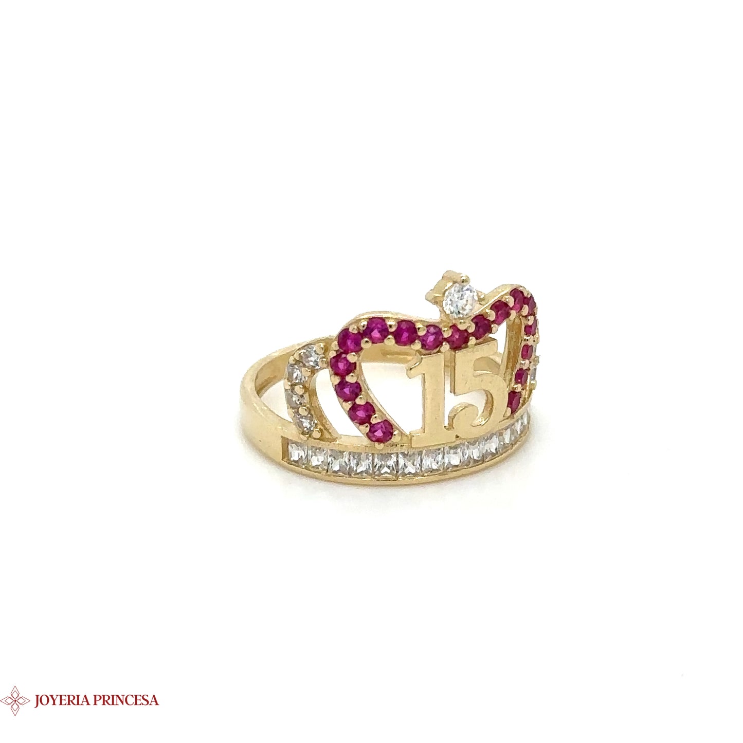 Anillo Tiara Quinceañera Oro 14K