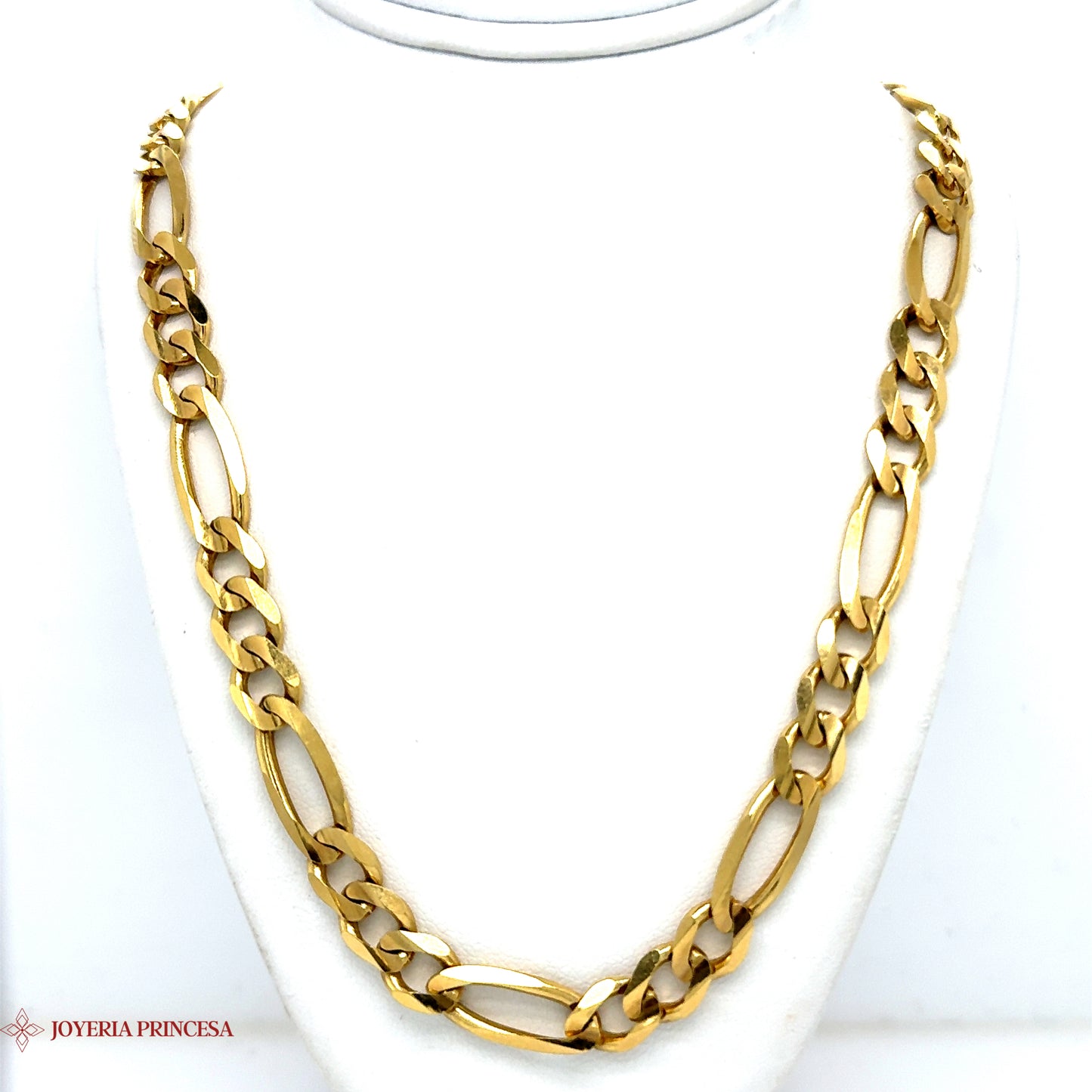 Cadena de oro macizo Figaro de 14 quilates
