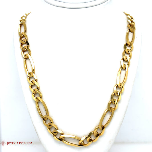 Cadena de oro macizo Figaro de 14 quilates
