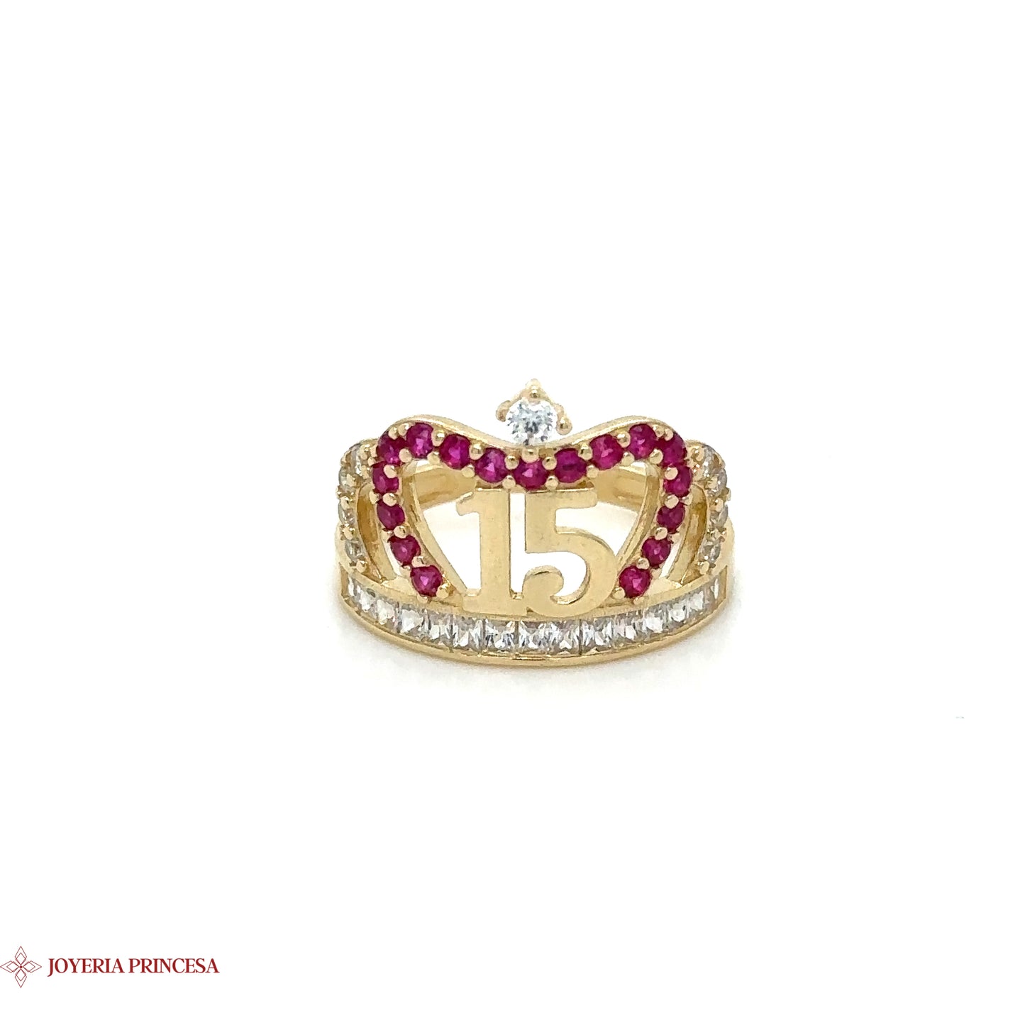 Anillo Tiara Quinceañera Oro 14K