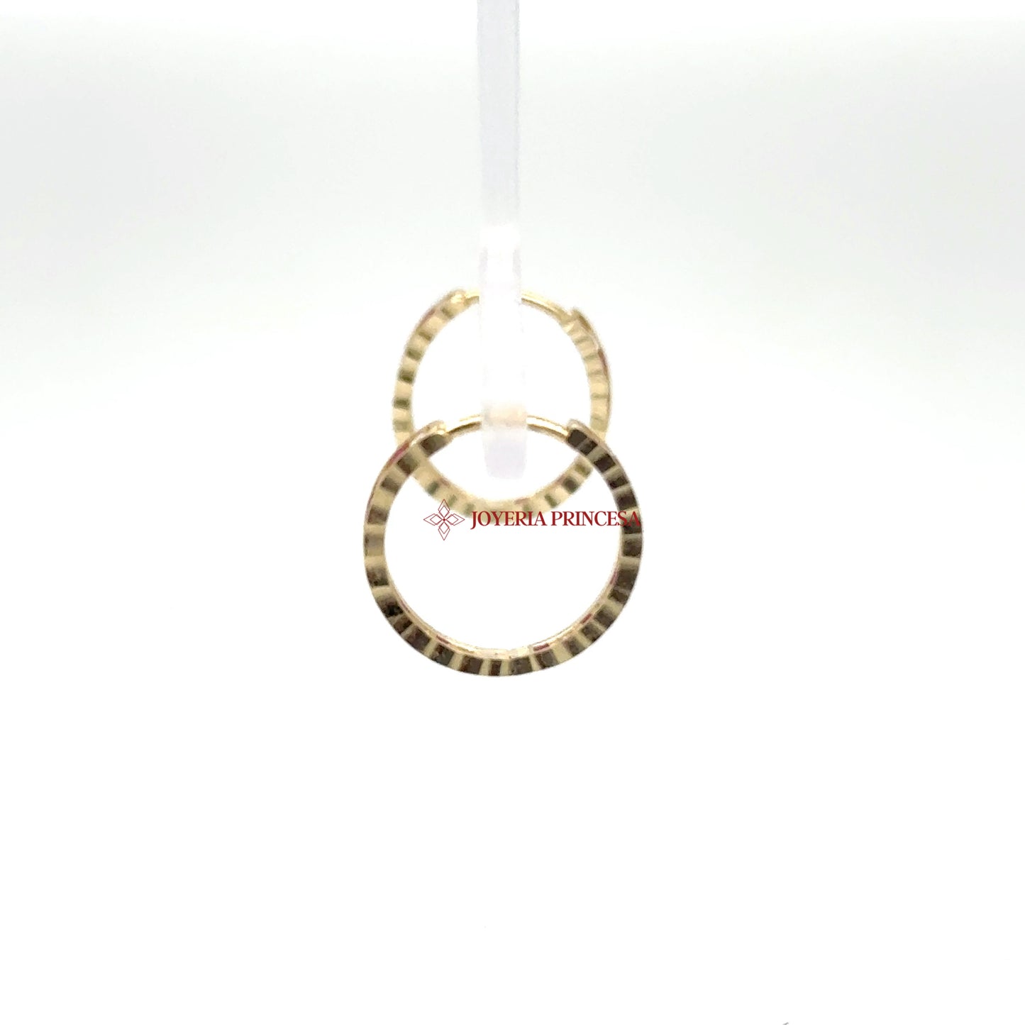 14K Gold Ruby-Inspired Hoop Earrings