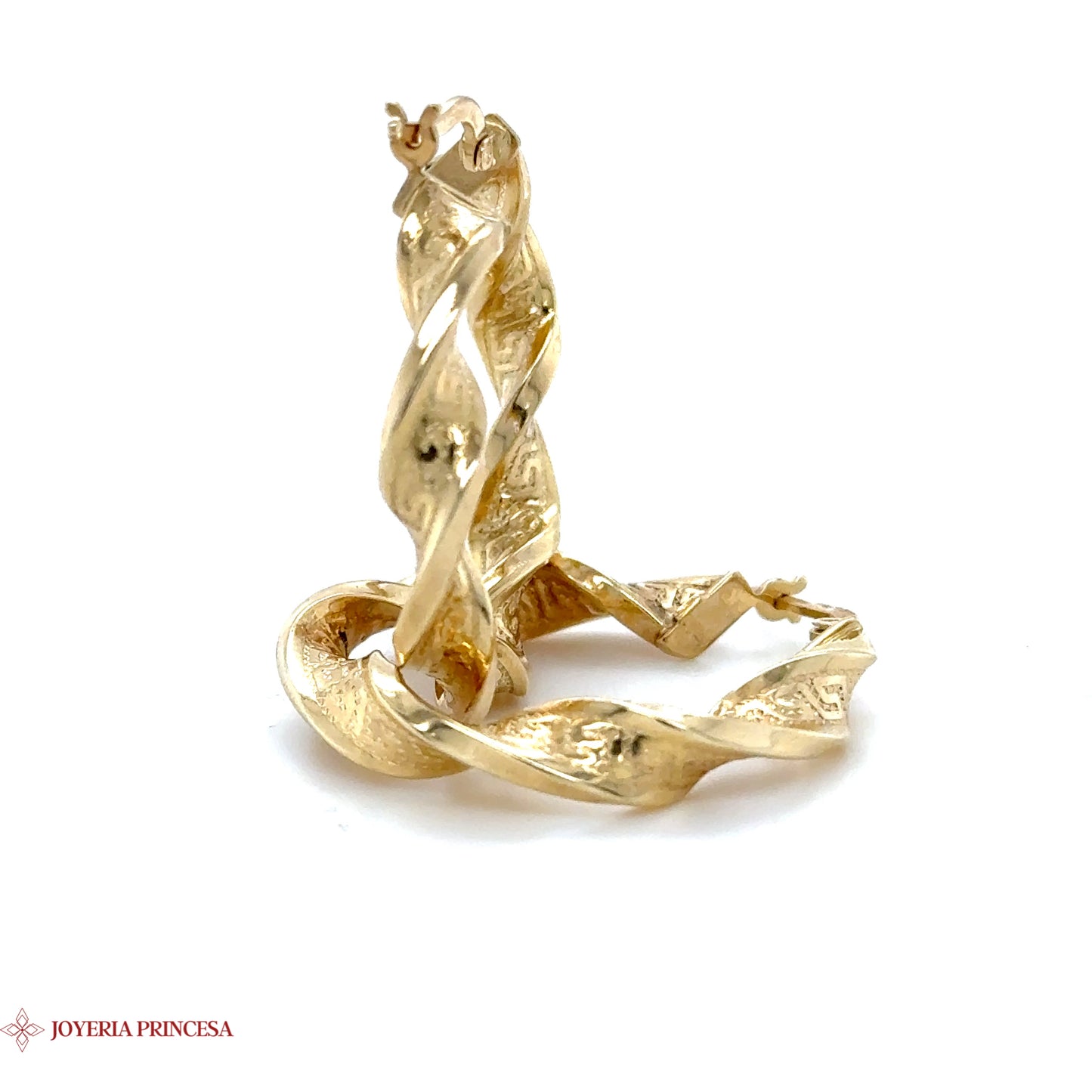 Aretes de aro de oro de 14 quilates Twisted Elegance