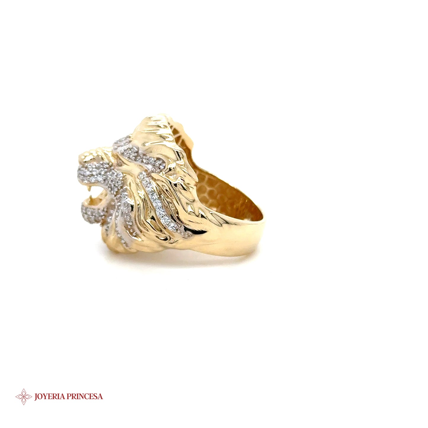 Anillo de león de oro de 14 quilates