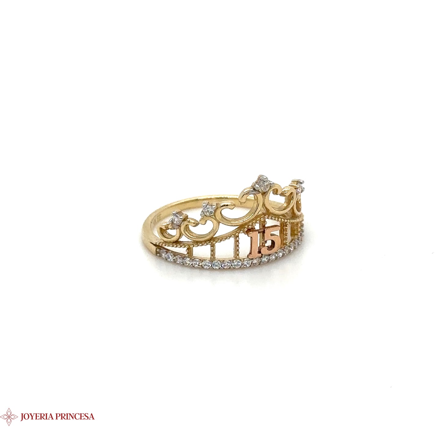 Anillo Corona Quinceañera 14K