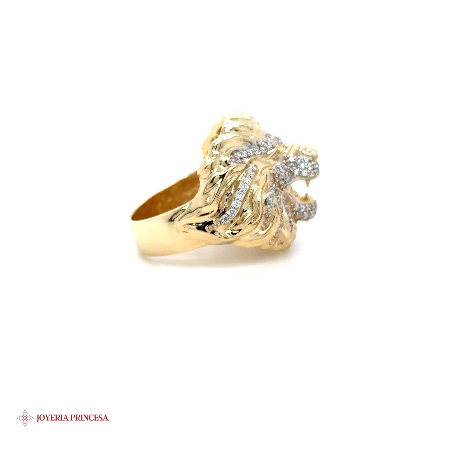Anillo de león de oro de 14 quilates