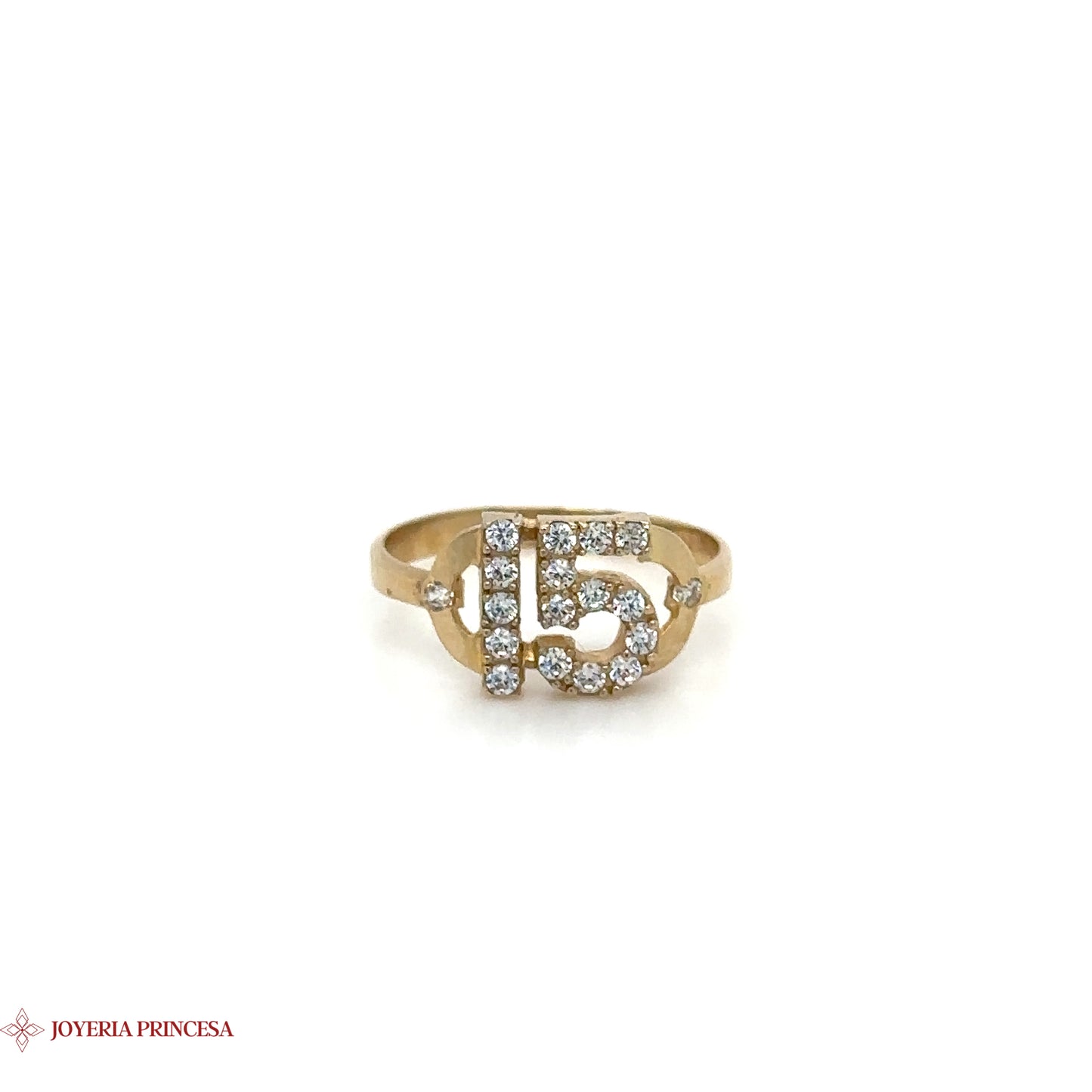 Anillo Quinceañera Oro 10K con Cristales
