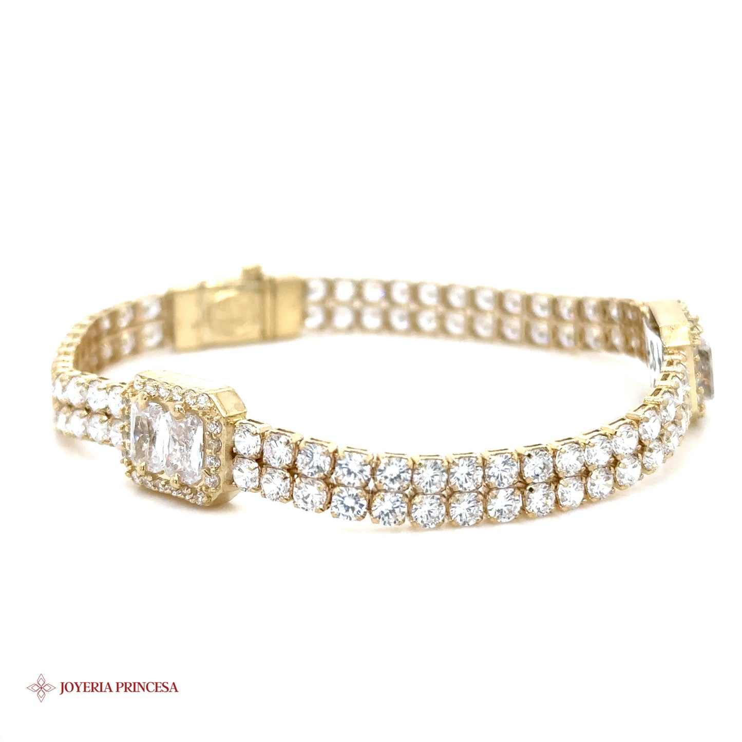 Pulsera de oro de 10 quilates de doble fila