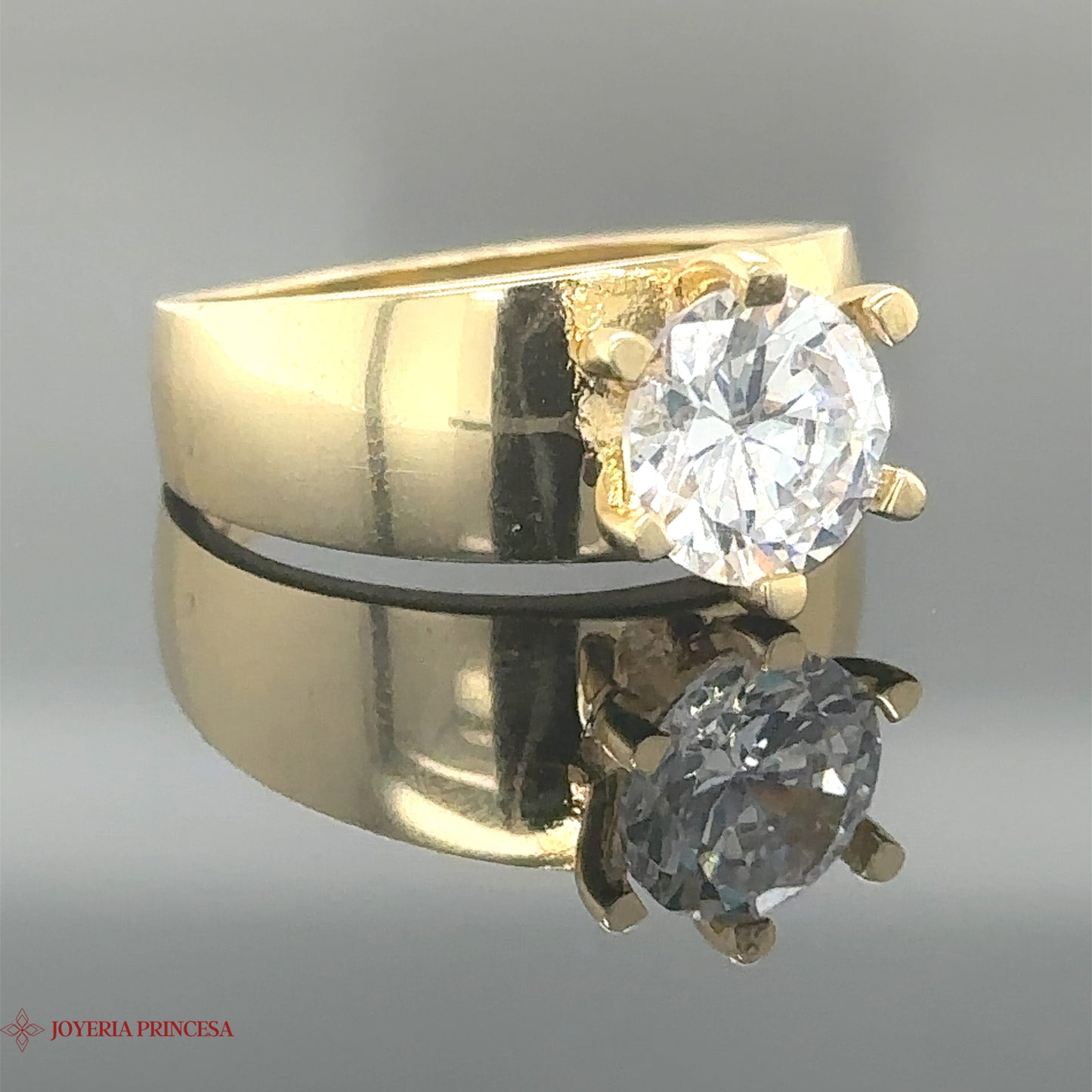 Anillo de compromiso simplista 14K