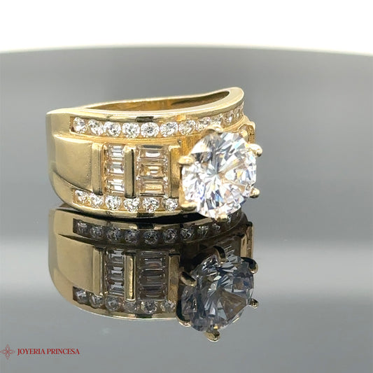 Anillo de compromiso con circonita de 14 quilates