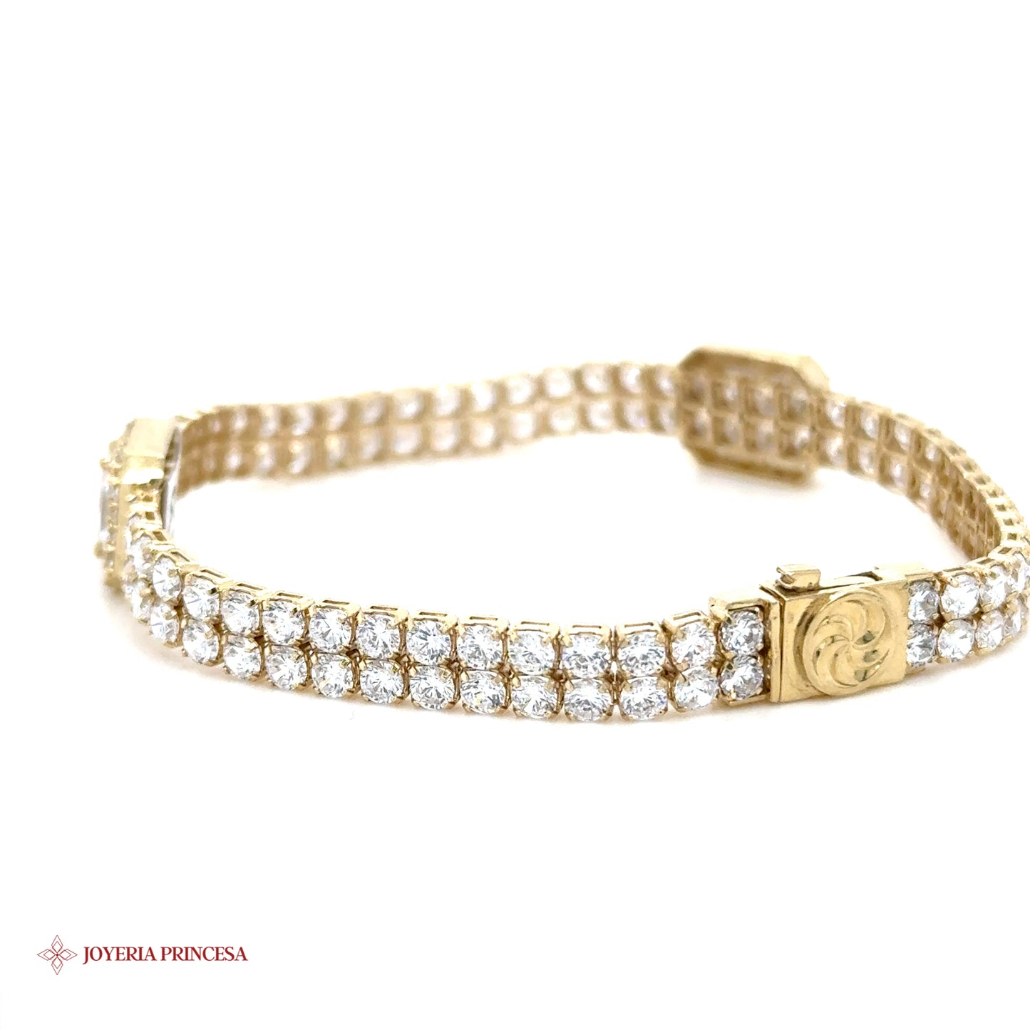Pulsera de oro de 10 quilates de doble fila