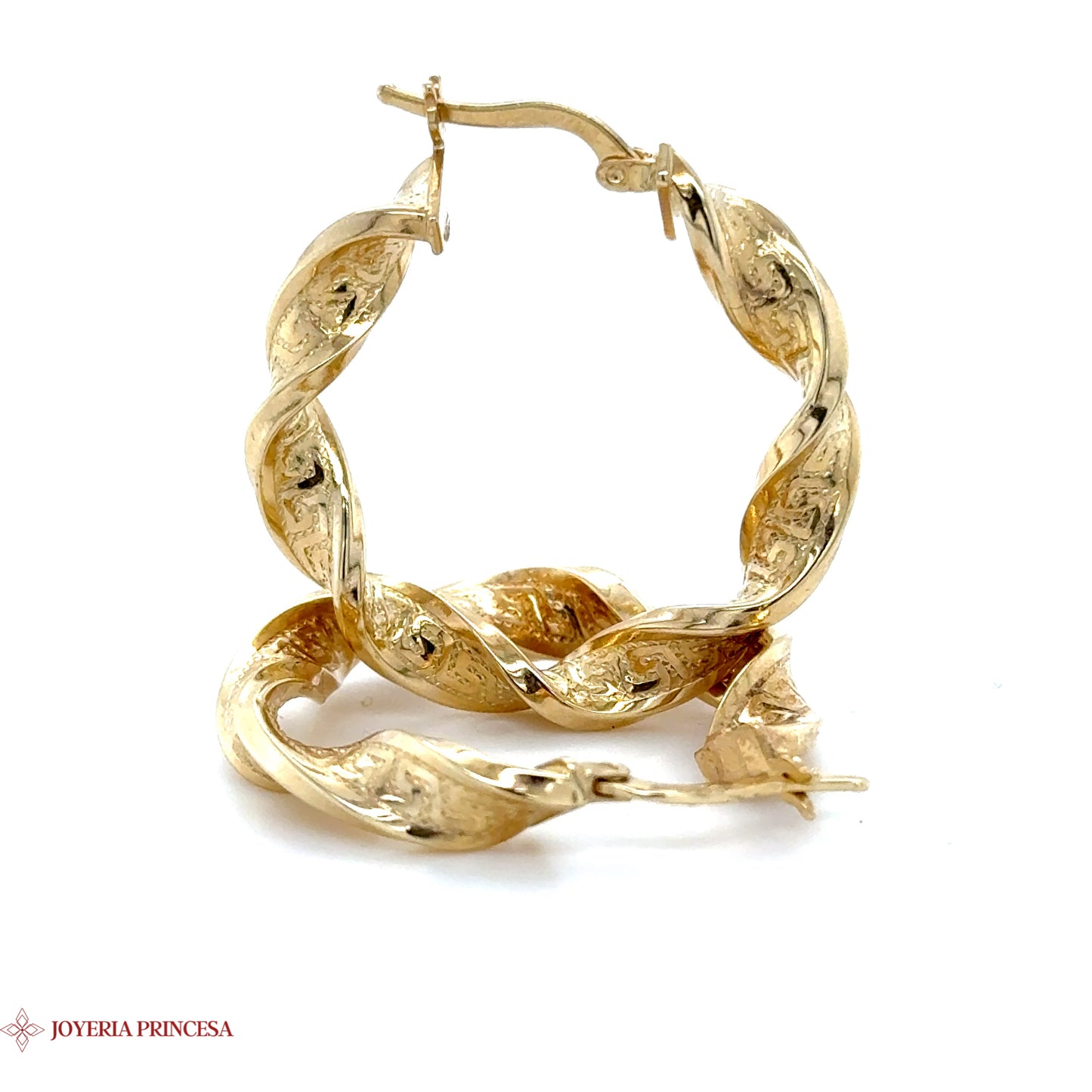 Aretes de aro de oro de 14 quilates Twisted Elegance