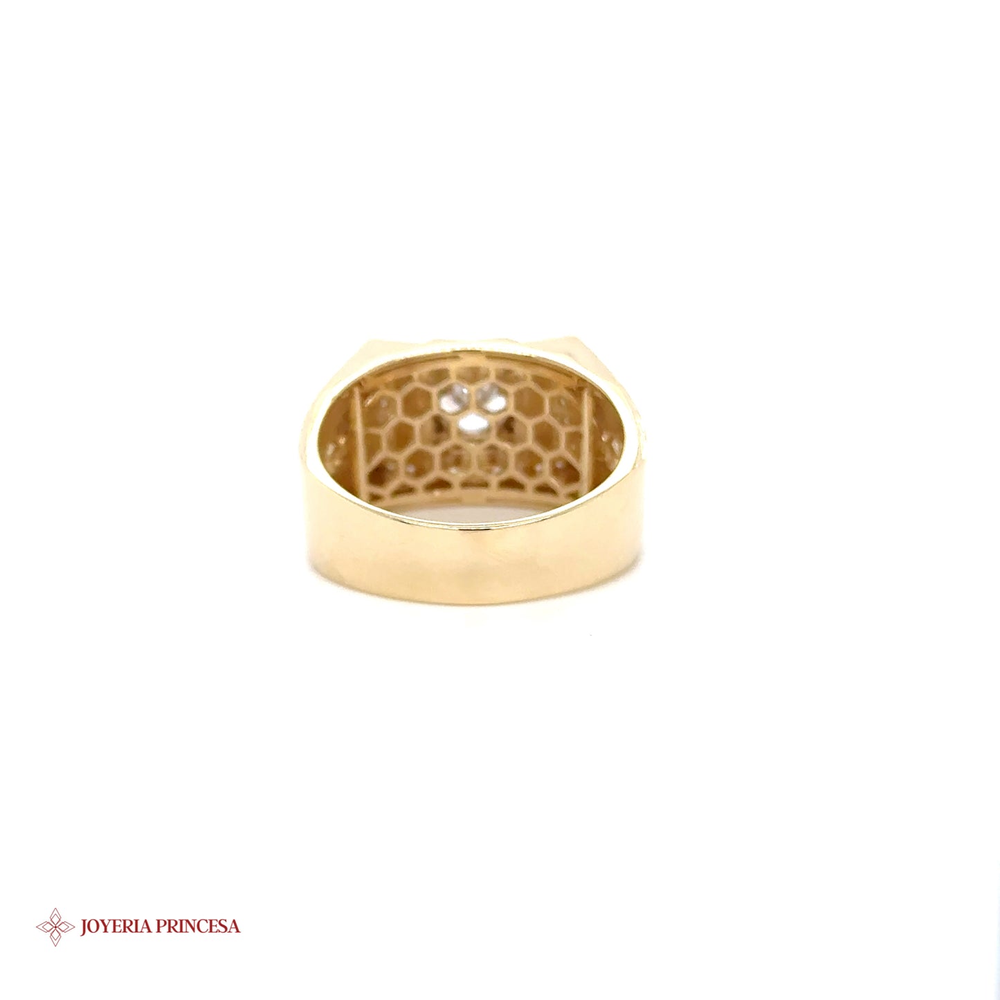Anillo corona circonita 14K