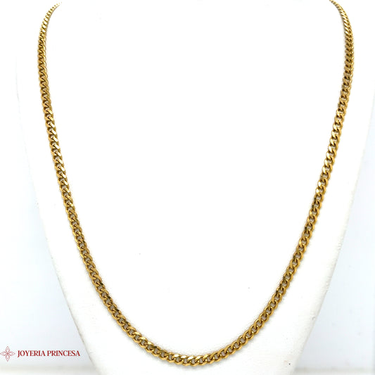 Cadena de eslabones cubana maciza de 10 quilates