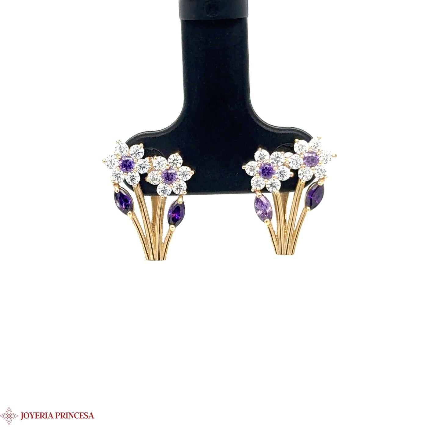 Aretes de oro de 14 quilates Floral Radiance