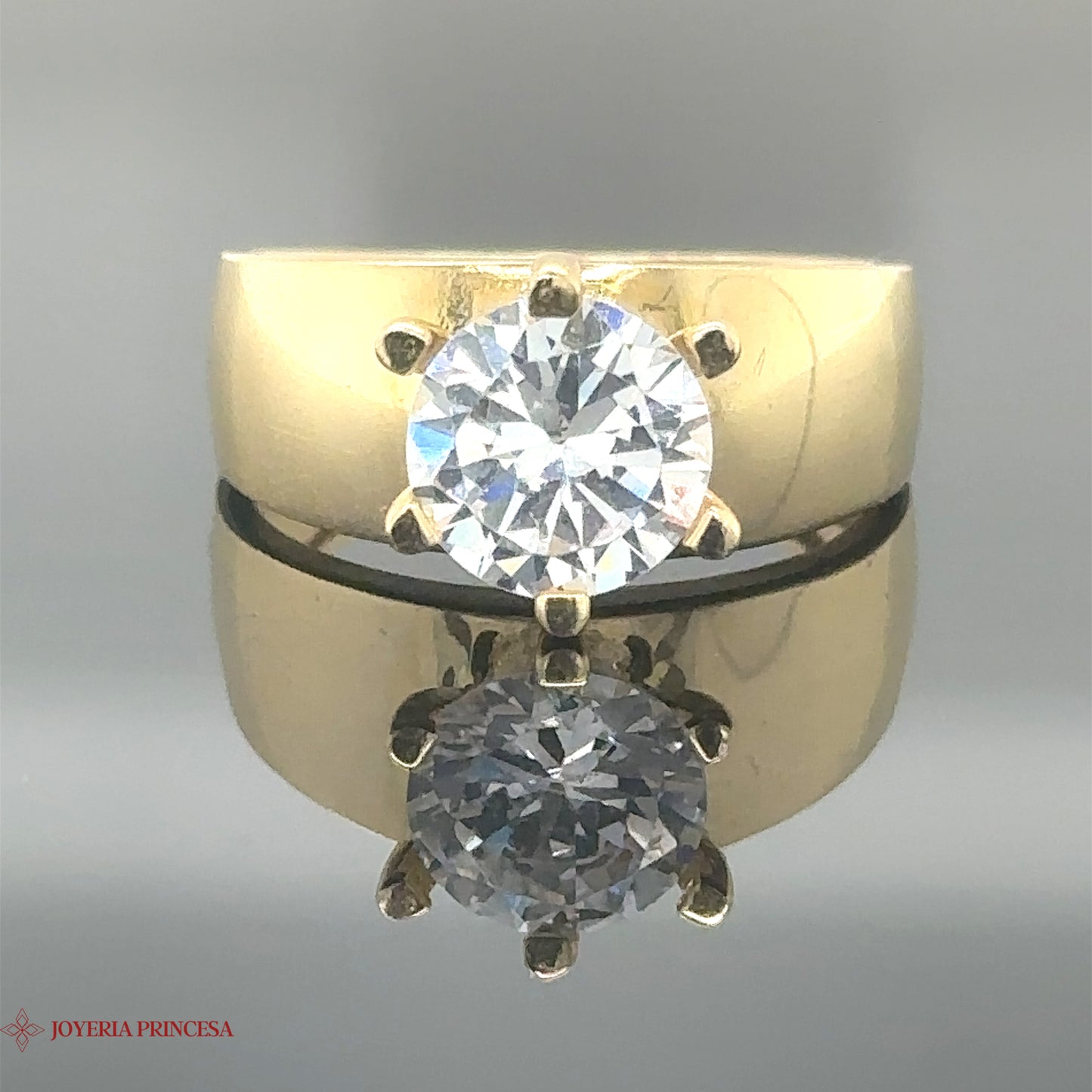 Anillo de compromiso simplista 14K