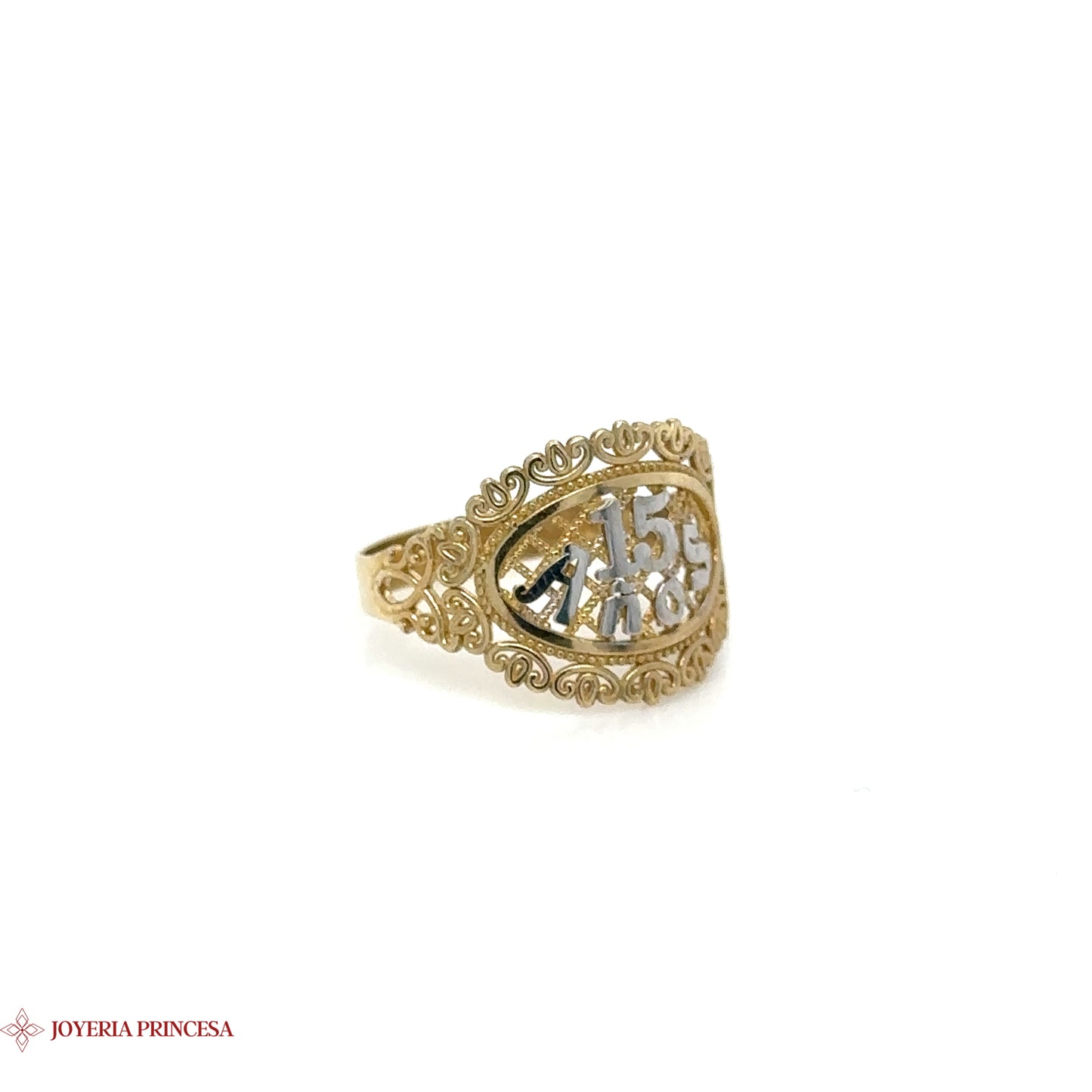 Anillo de Oro 10K Elegante "Celebración de Quinceañera