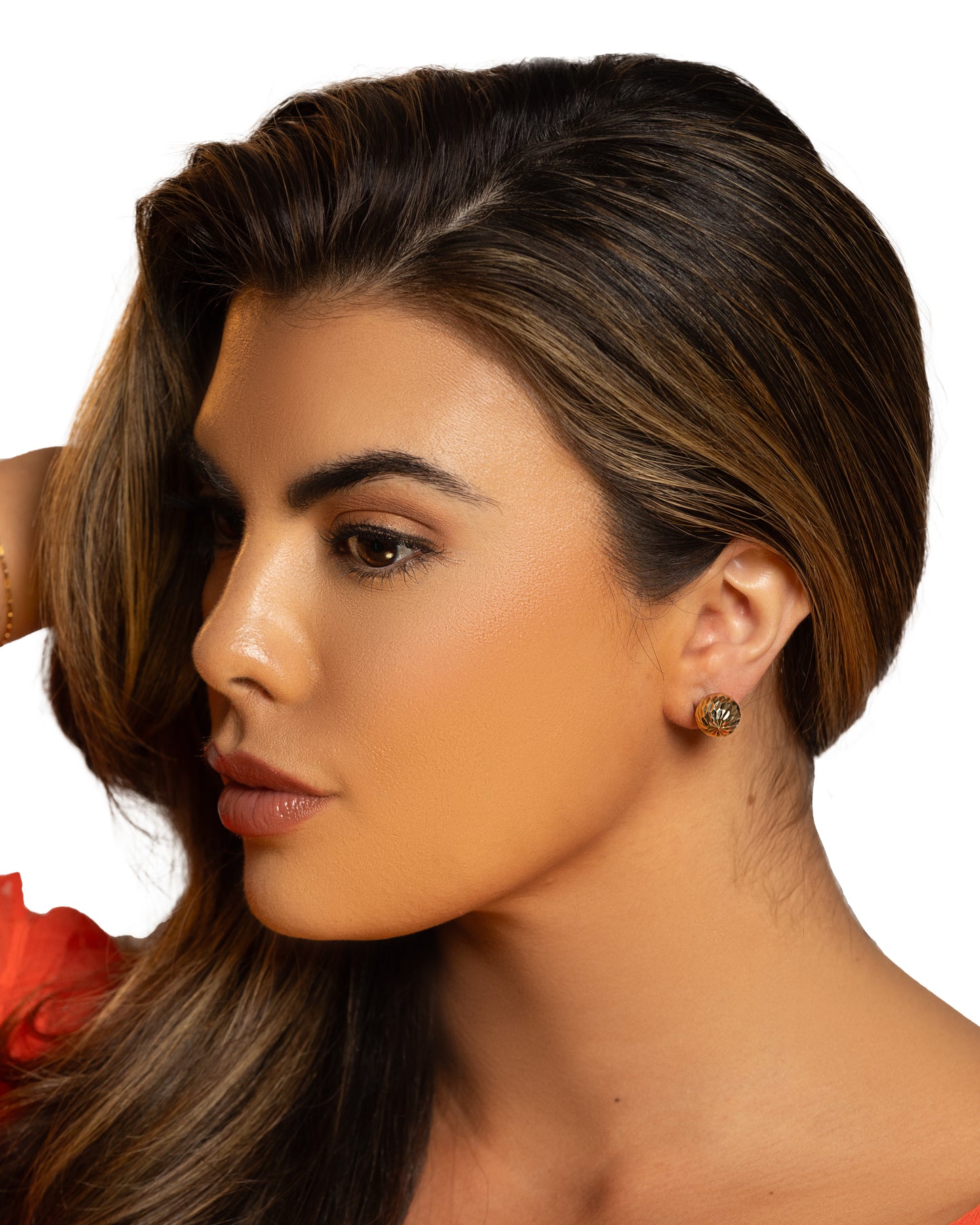 Aretes de oro de 14 quilates Corte-diamante