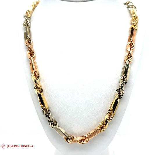 Cadena Italiana Tri Color 14K
