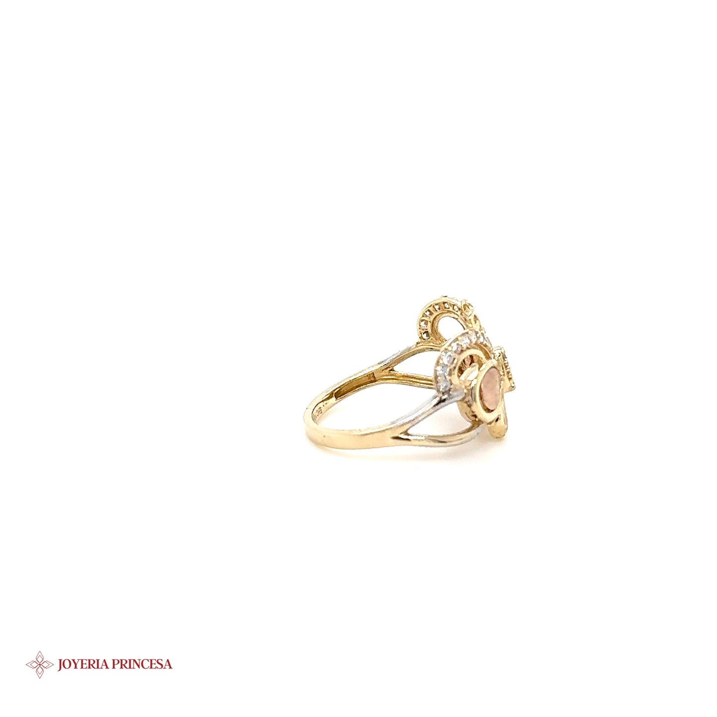 Anillo de oro de 14 quilates con mariposa y circonitas