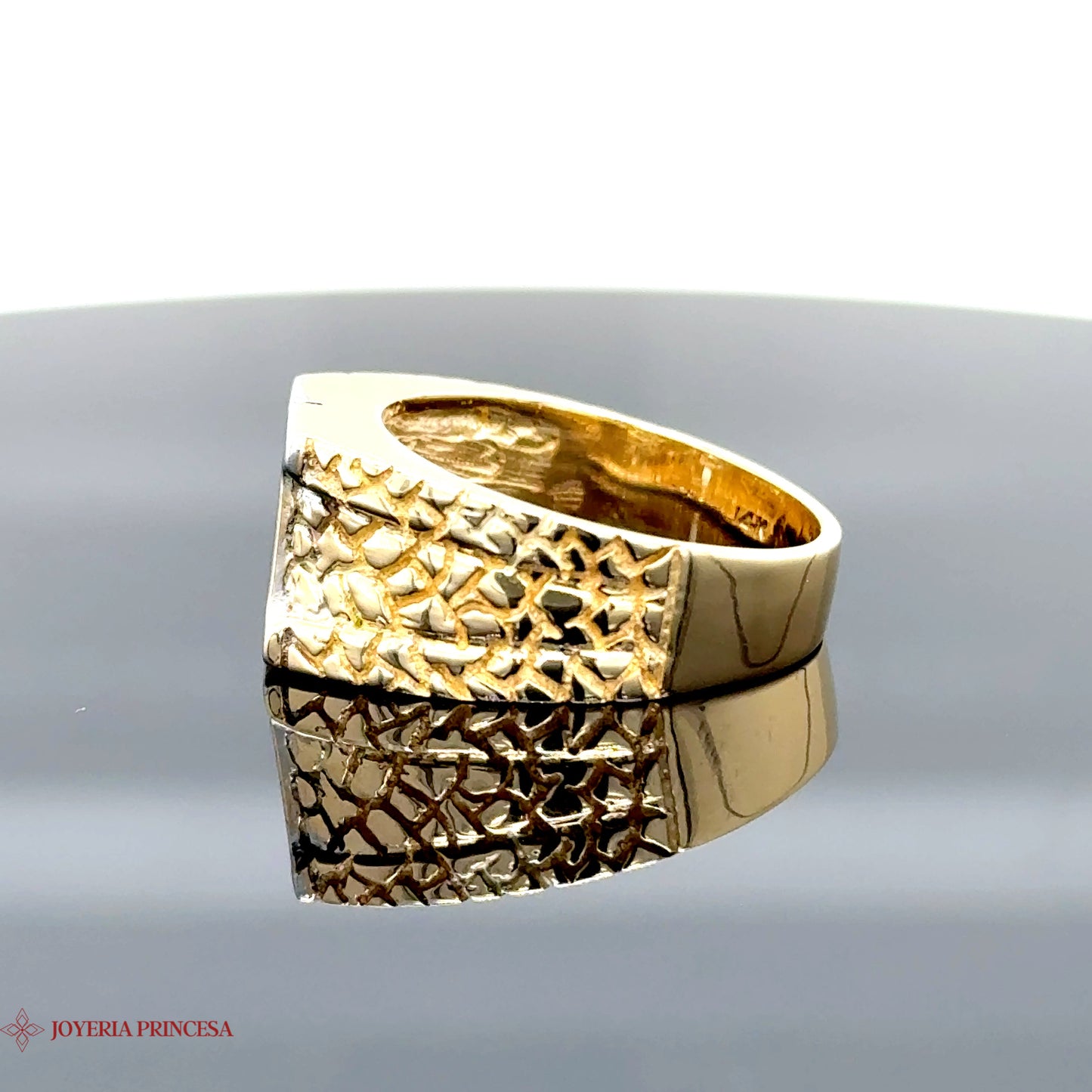 Anillo Nugget Personalizable de Oro 14K