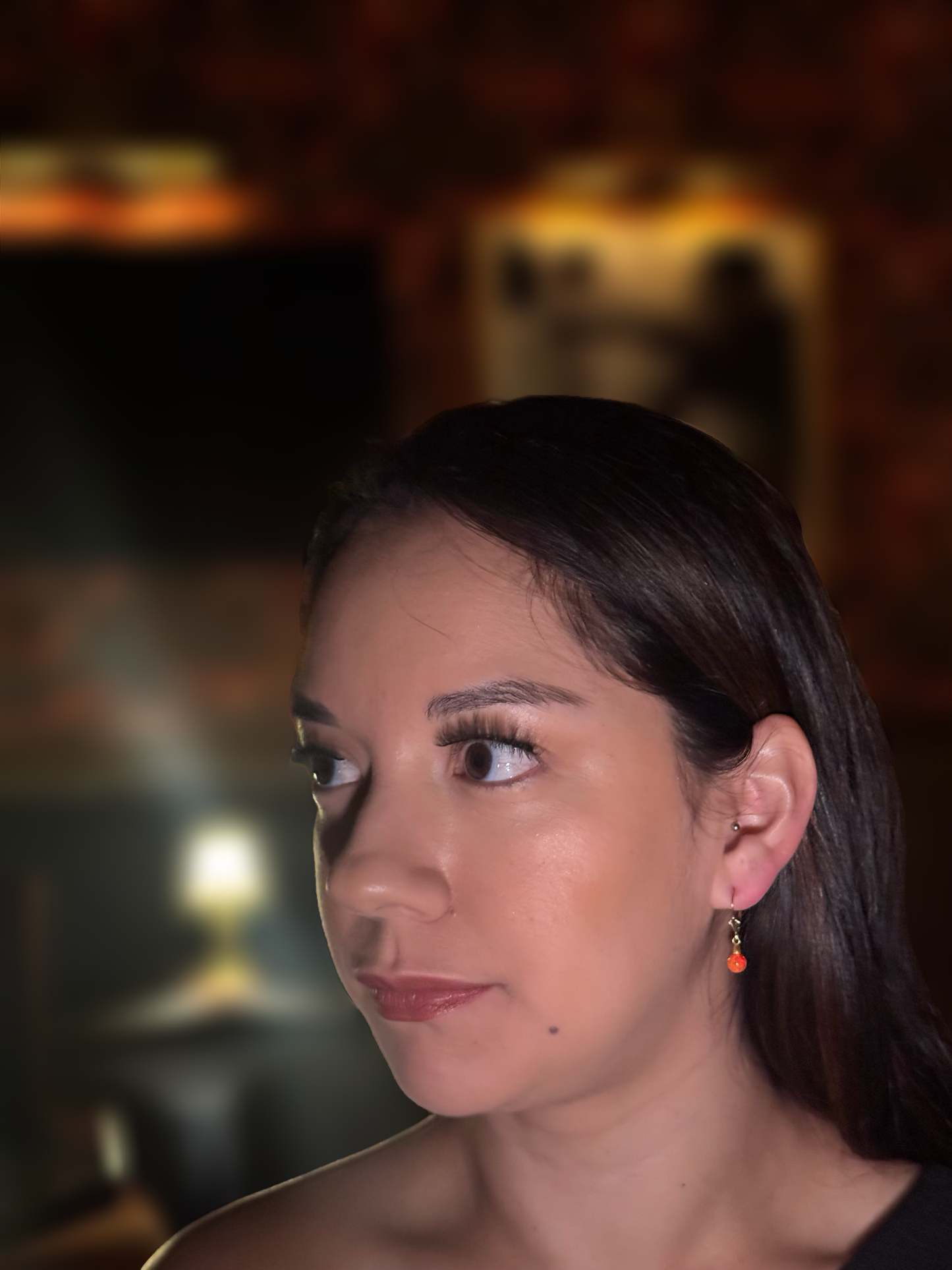 14K Gold Coral Dangle Earrings