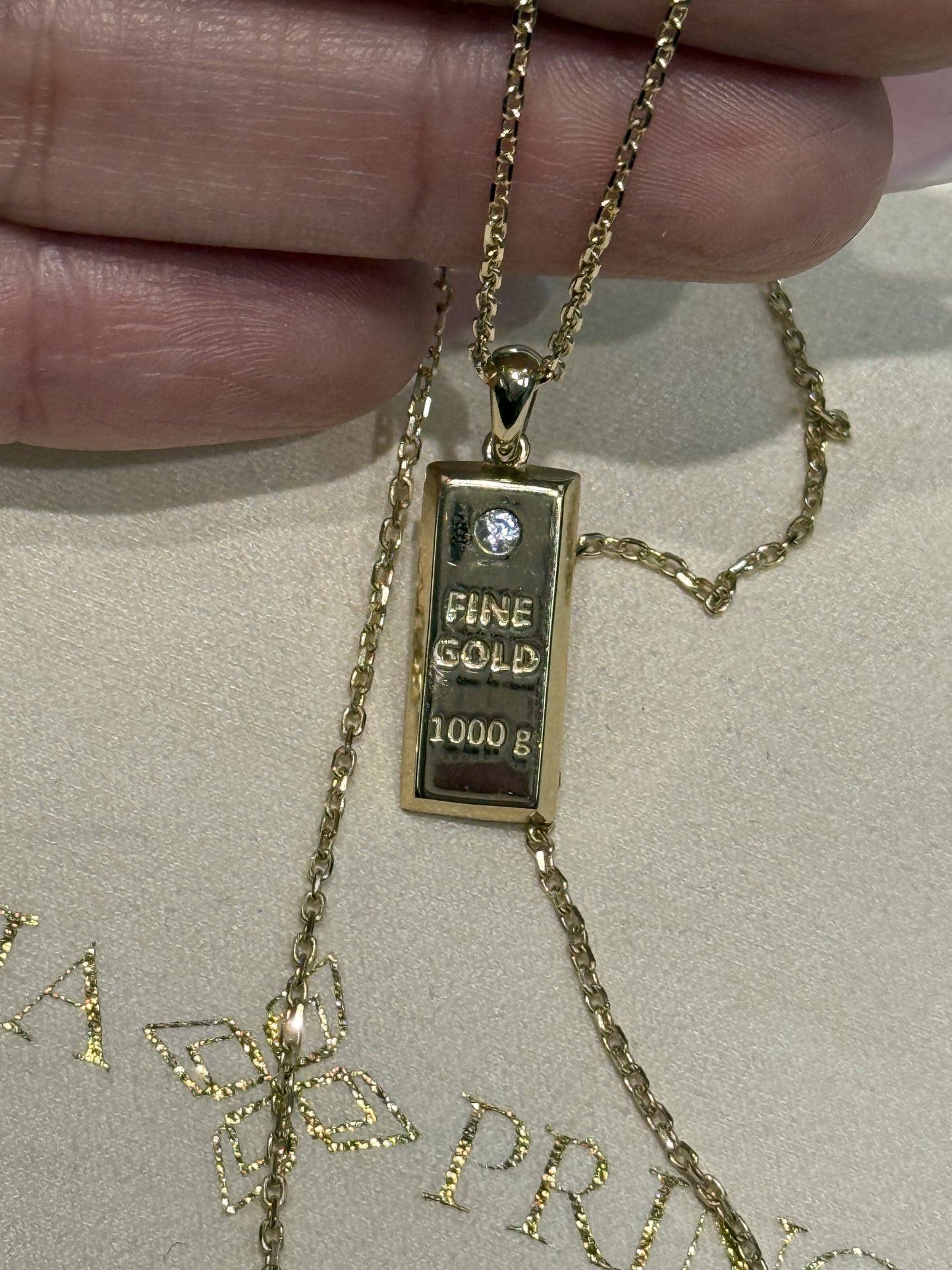 14k Gold Bar Pendant Necklace Barra De Oro