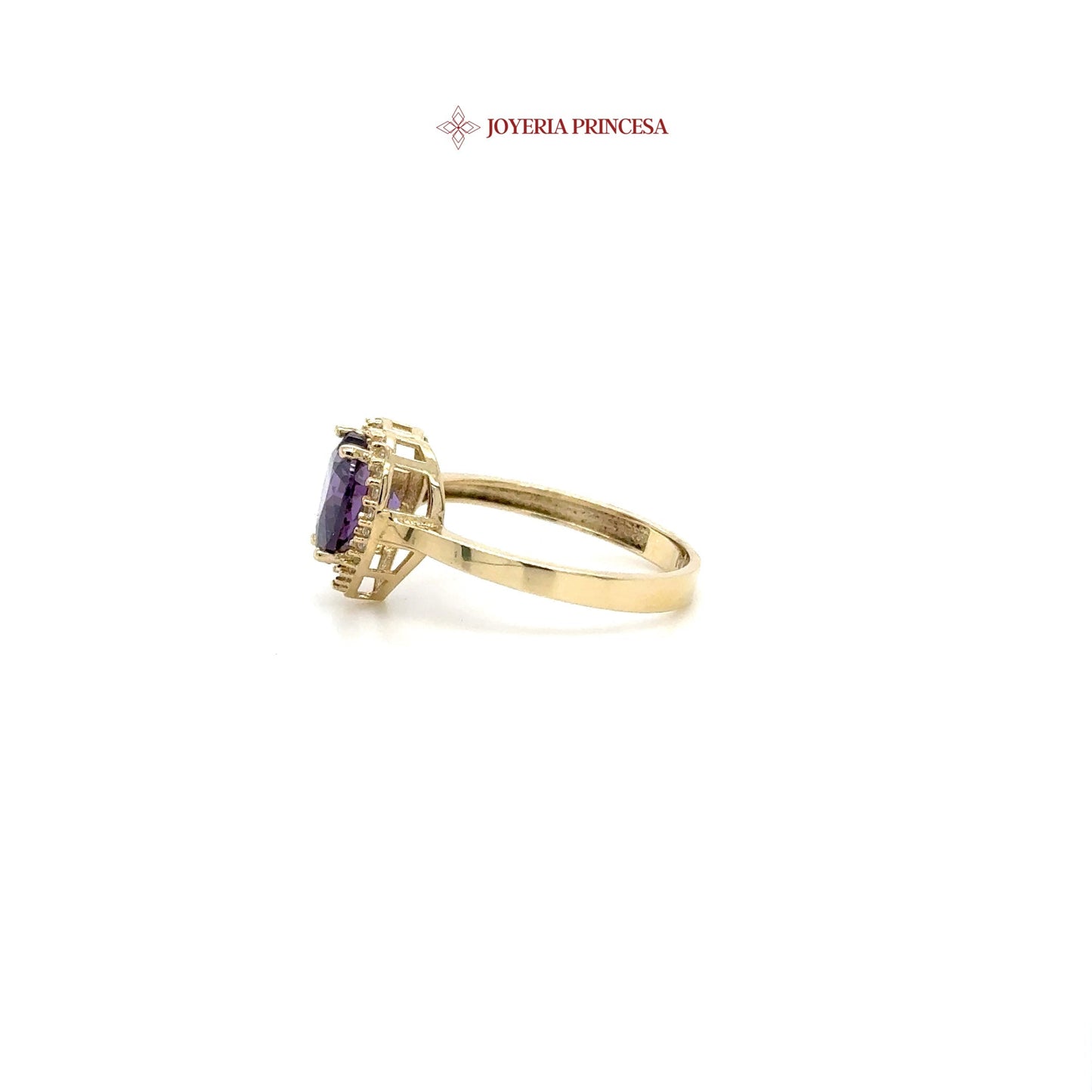 Anillo Corazón Amatista 14K