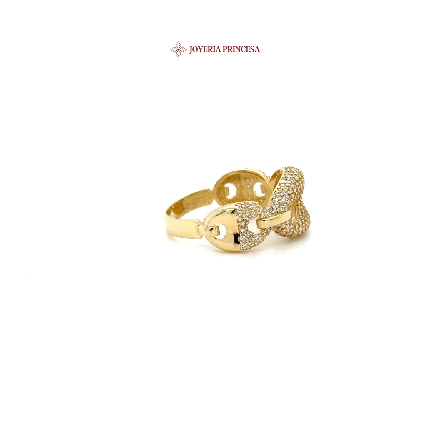 14K Linked Sparkle Ring