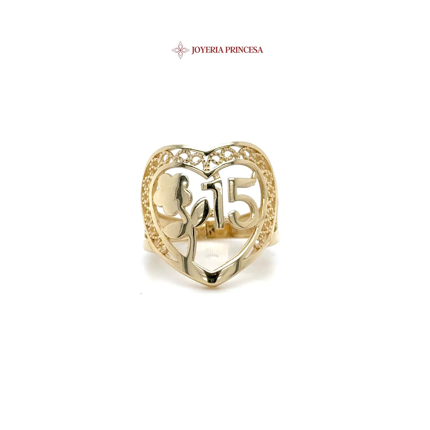 14K Quinceañera Heart Ring