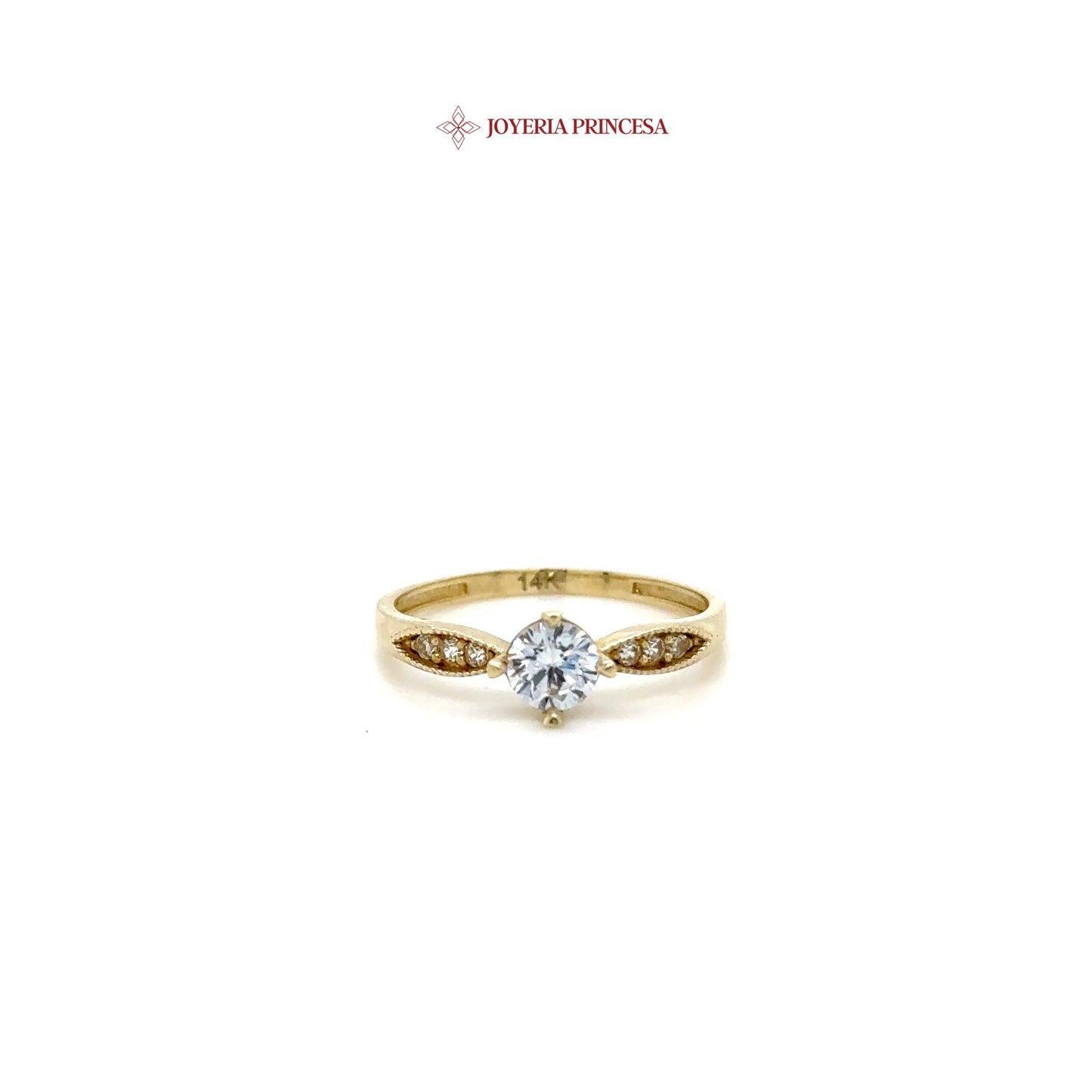 14K Radiant Zirconia Ring