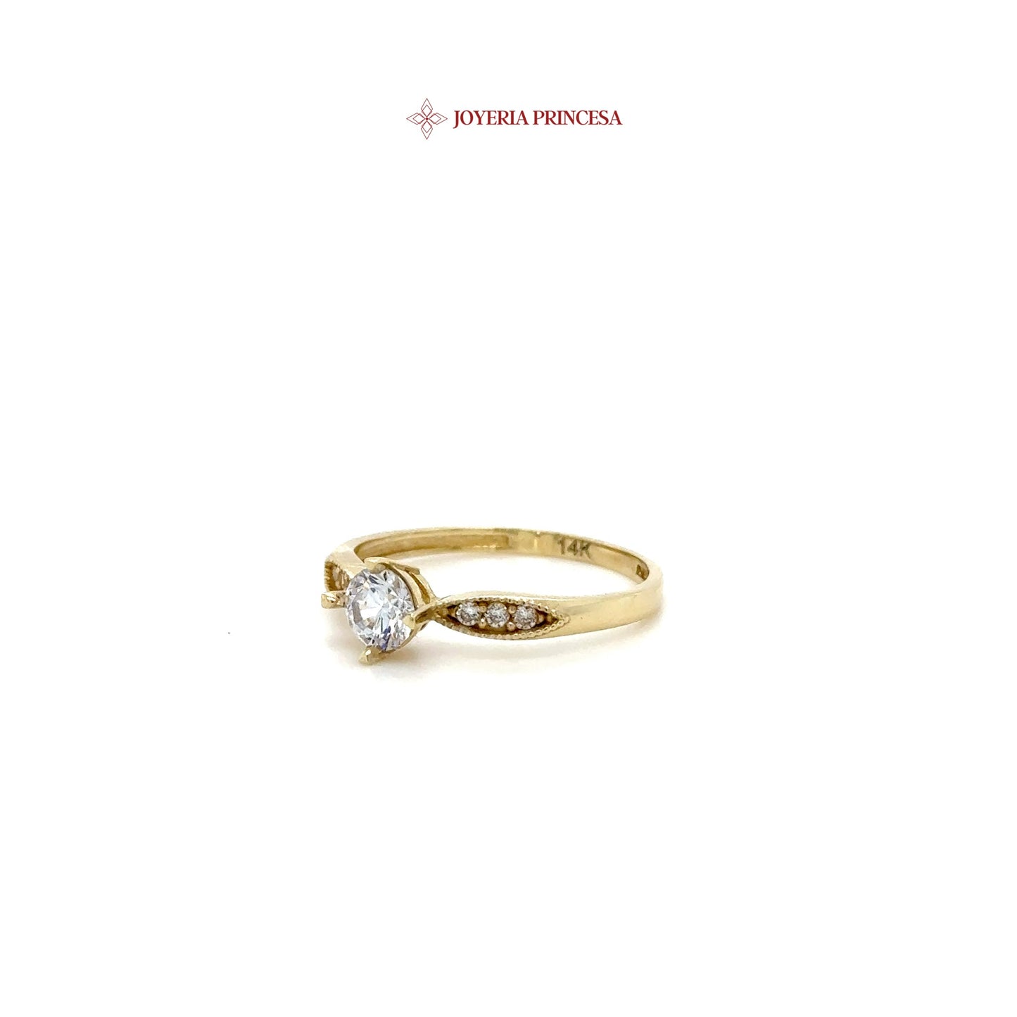 14K Radiant Zirconia Ring