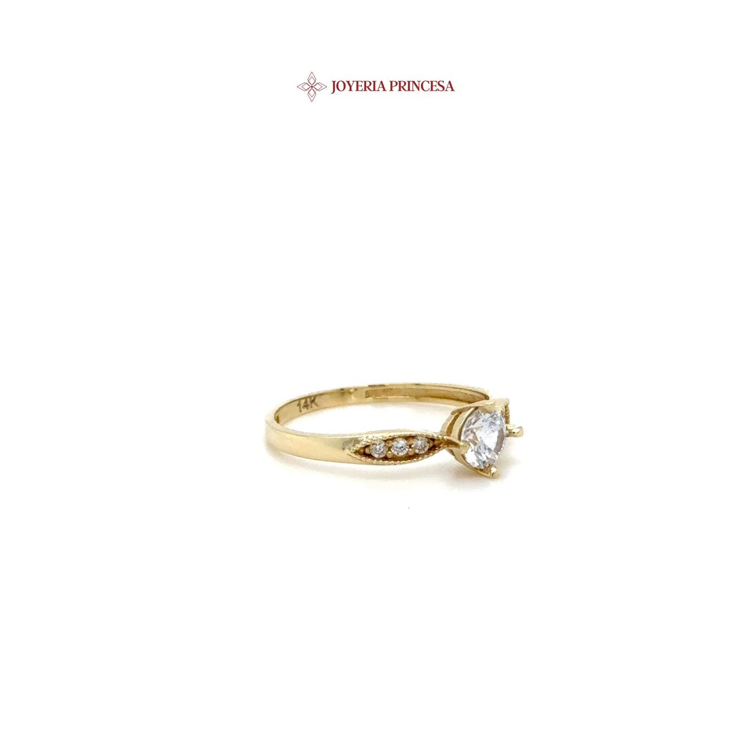14K Radiant Zirconia Ring
