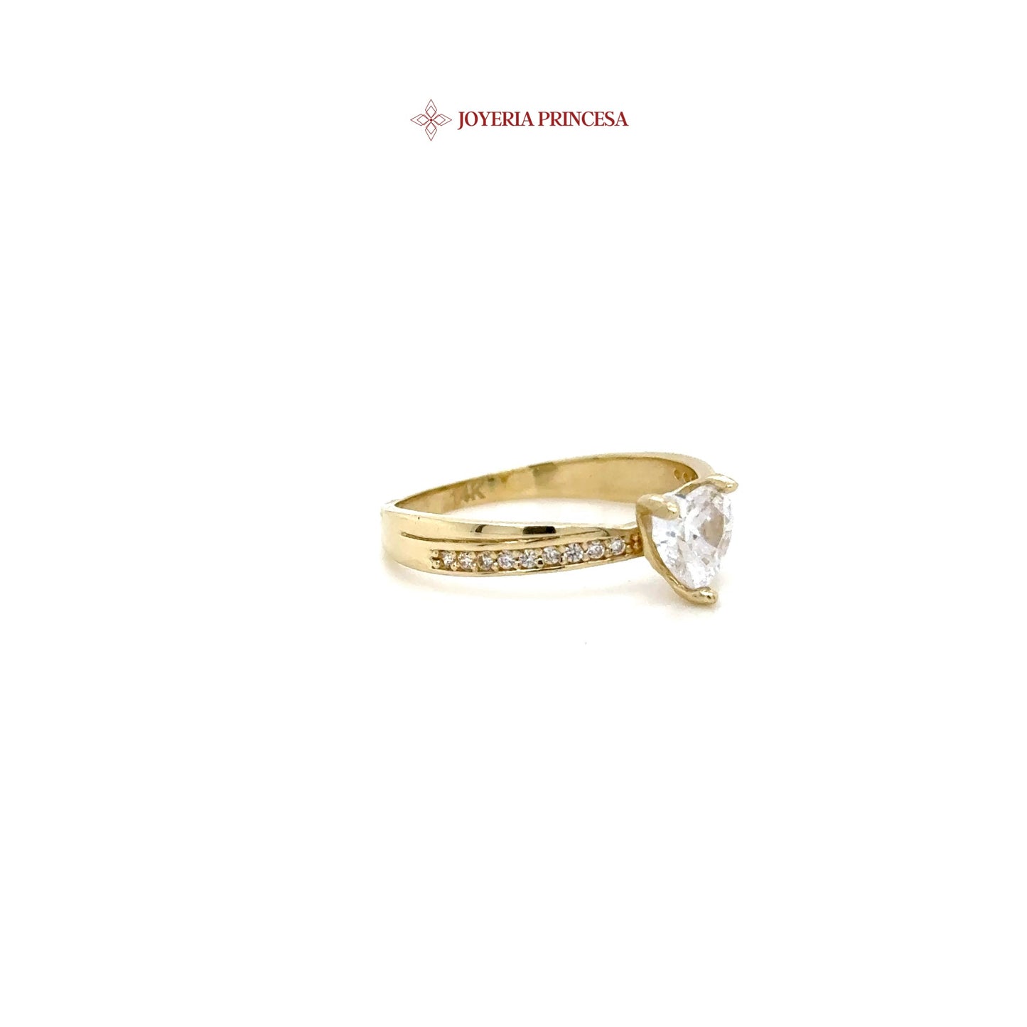 14K Heartstone Elegance Ring