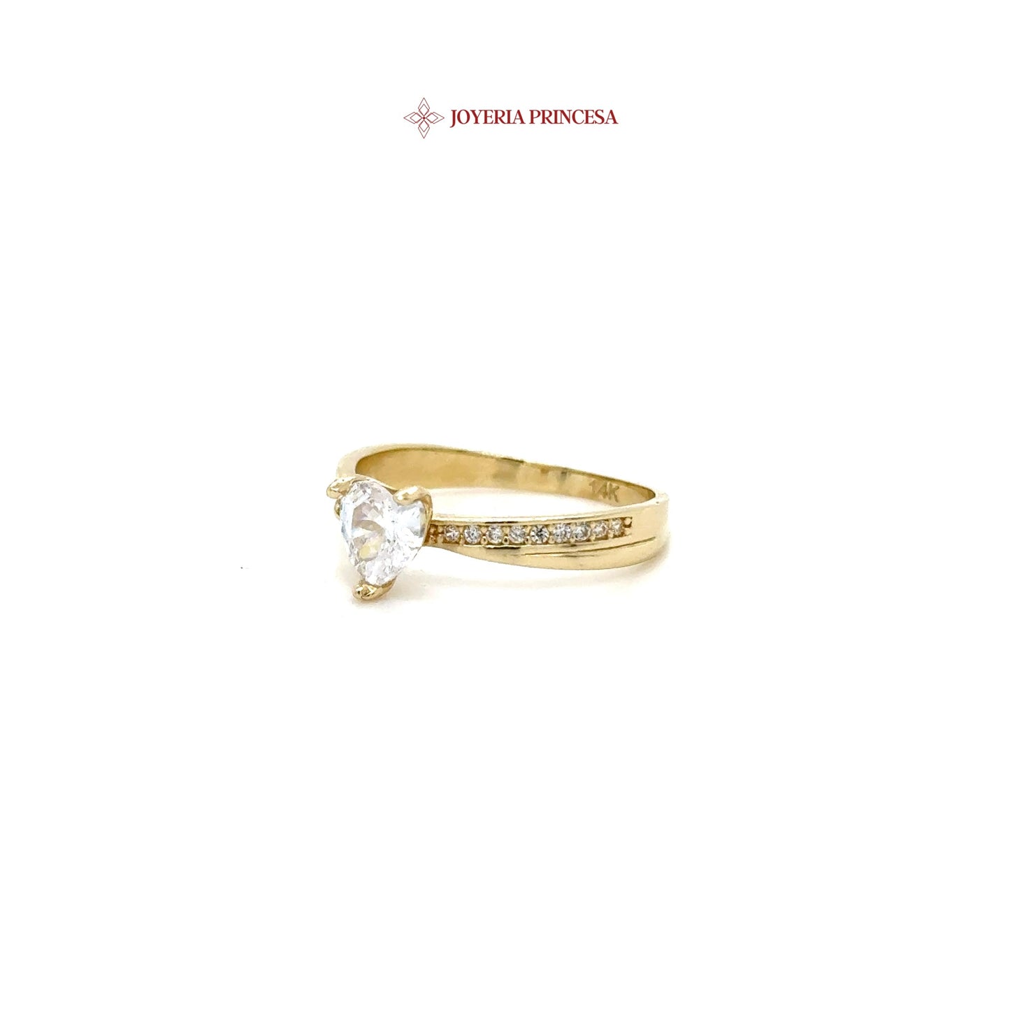 14K Heartstone Elegance Ring