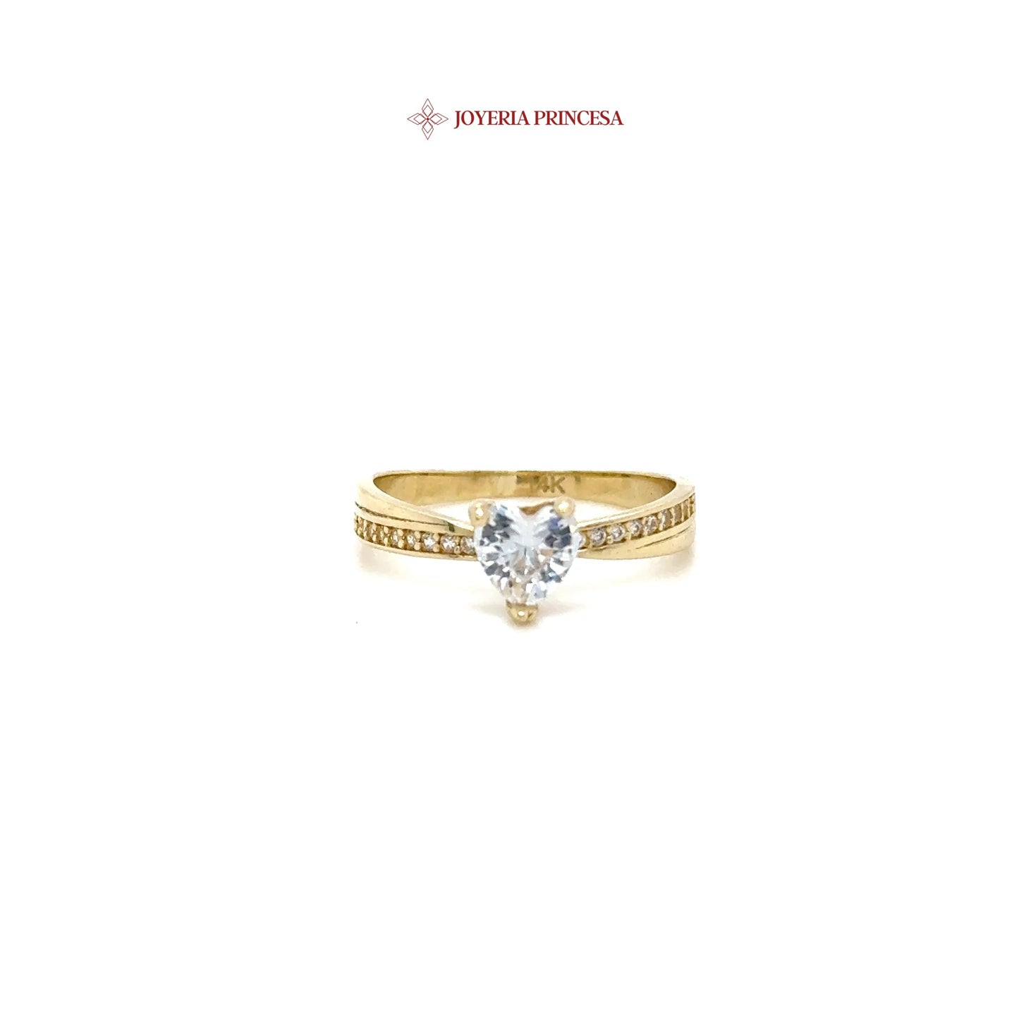 14K Heartstone Elegance Ring