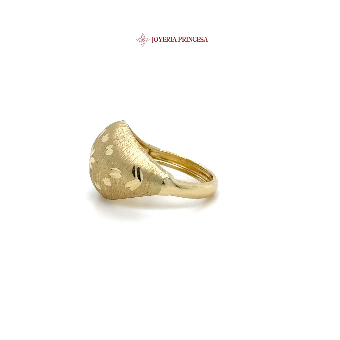 14K Floral Brushed Ring