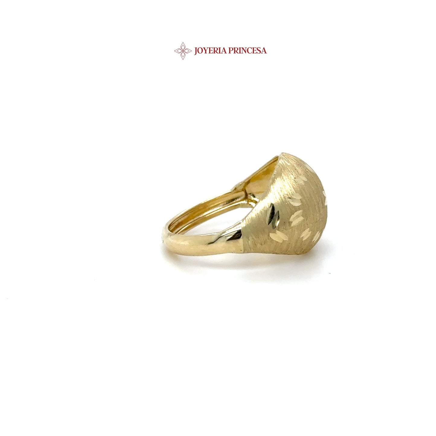 14K Floral Brushed Ring