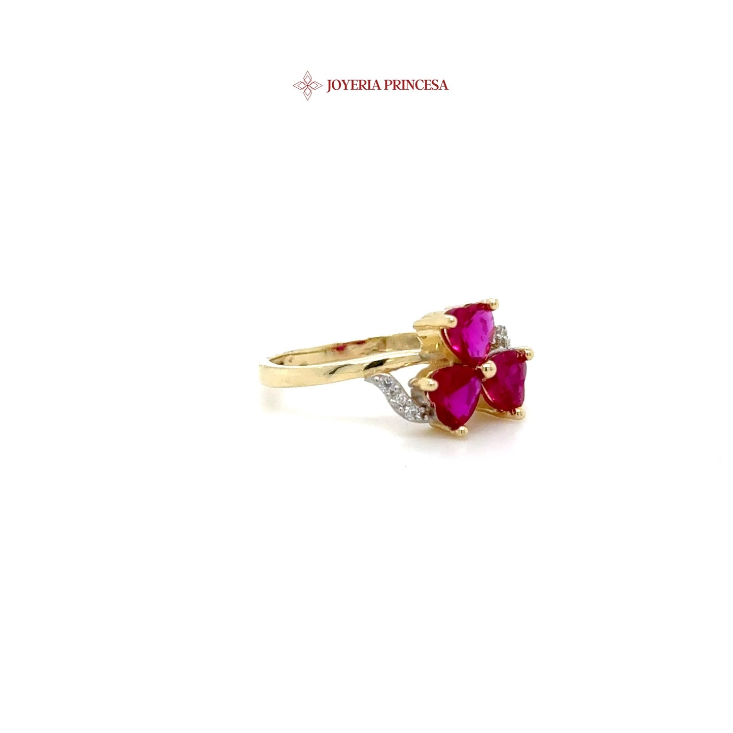 14K Heart Blossom Ring