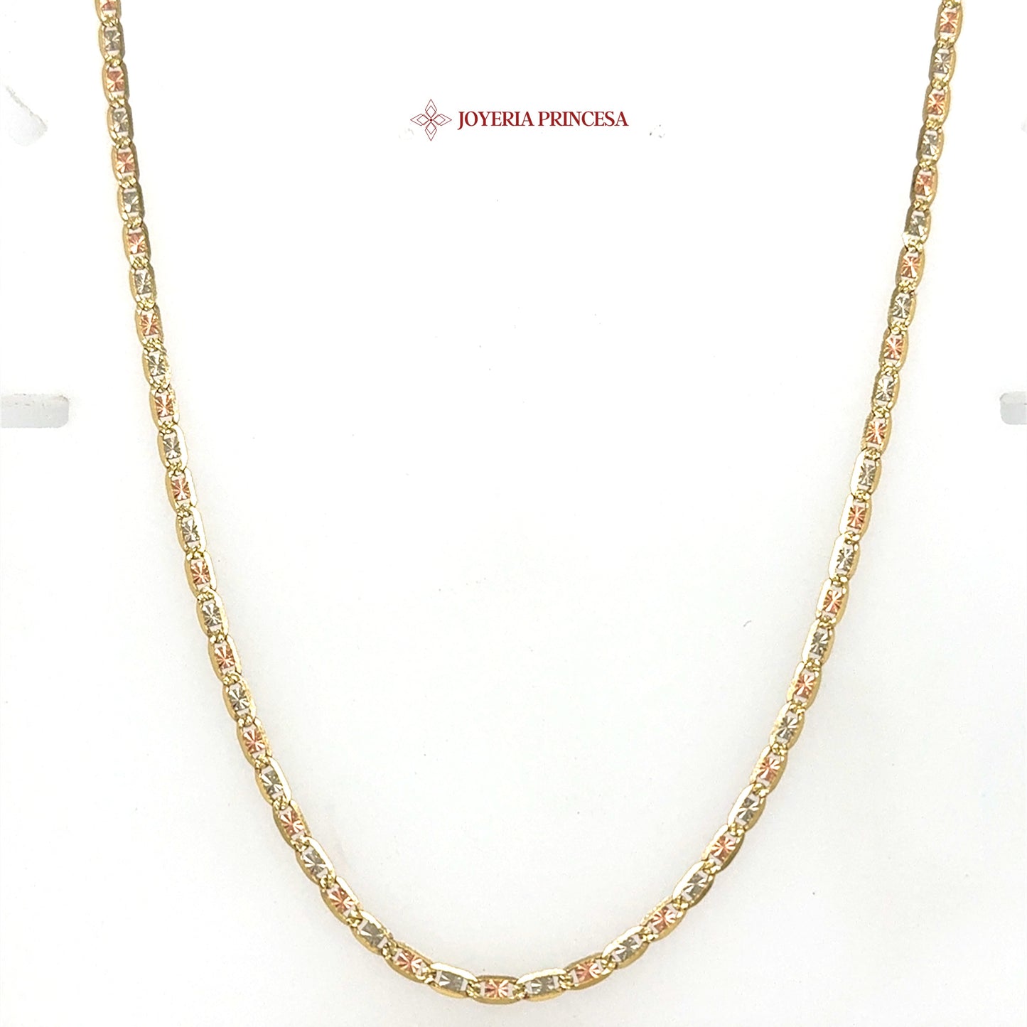 14K 24in 2.6mm Valentino Mariner 3 Tone Chain