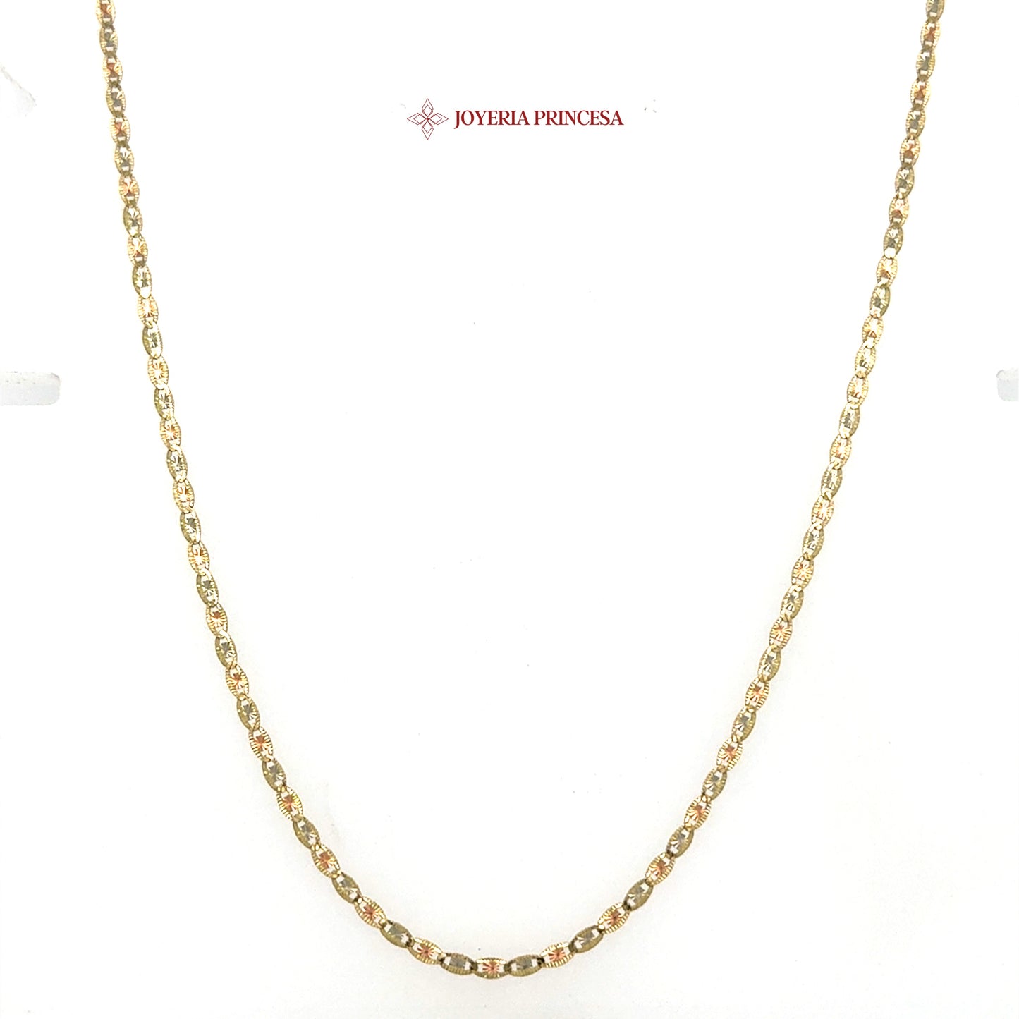 14K 24in 1.9mm 3-Tone Valentino Chain