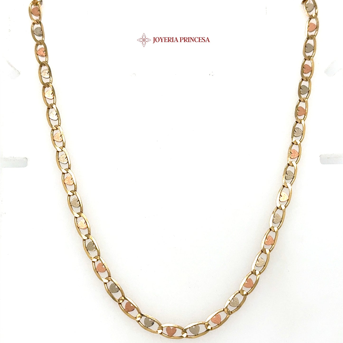 14K 20in 4mm Valentino Heart Chain